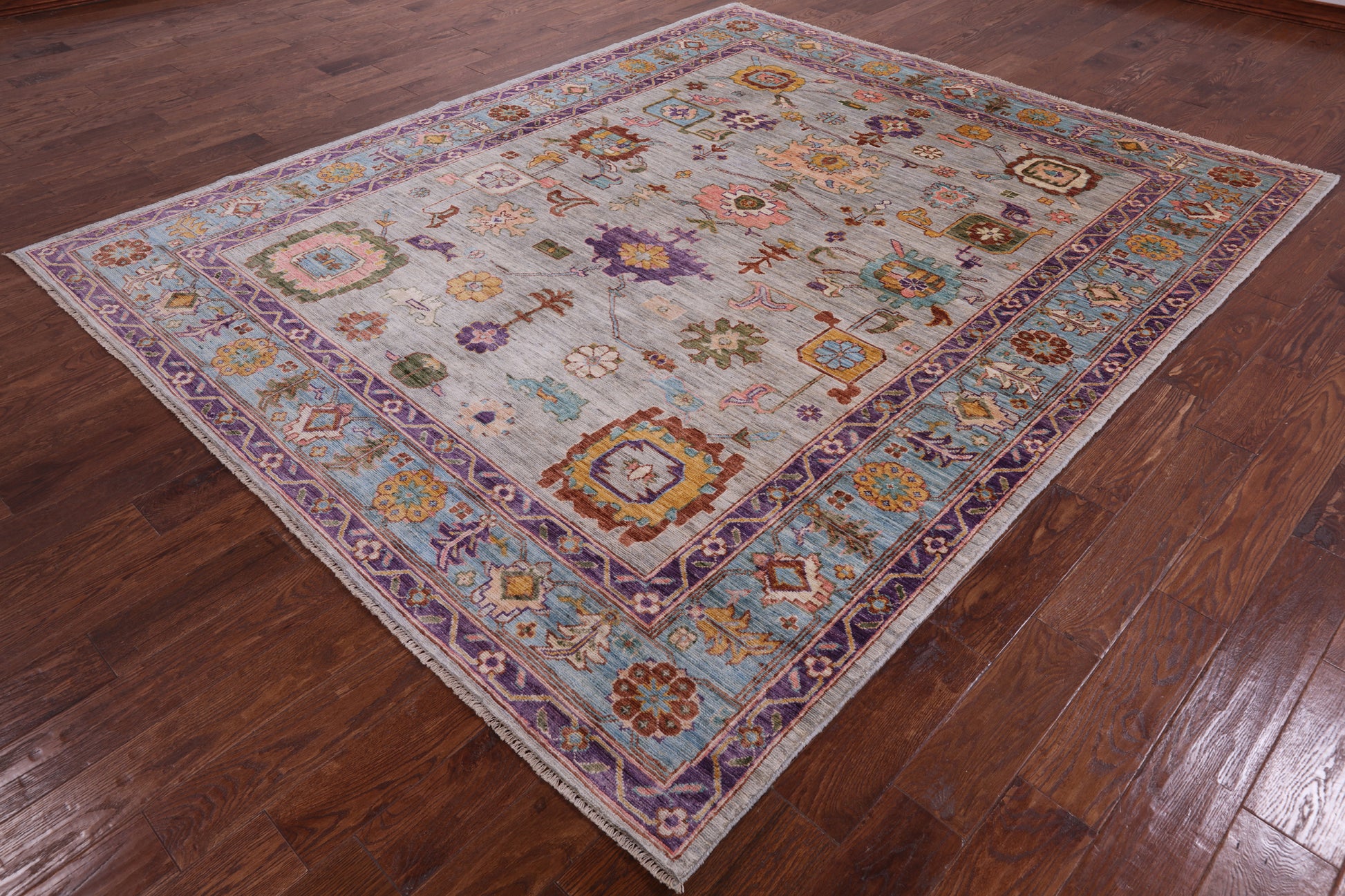 Turkish Oushak Handmade Wool Rug - 7' 10" X 9' 6" - Golden Nile