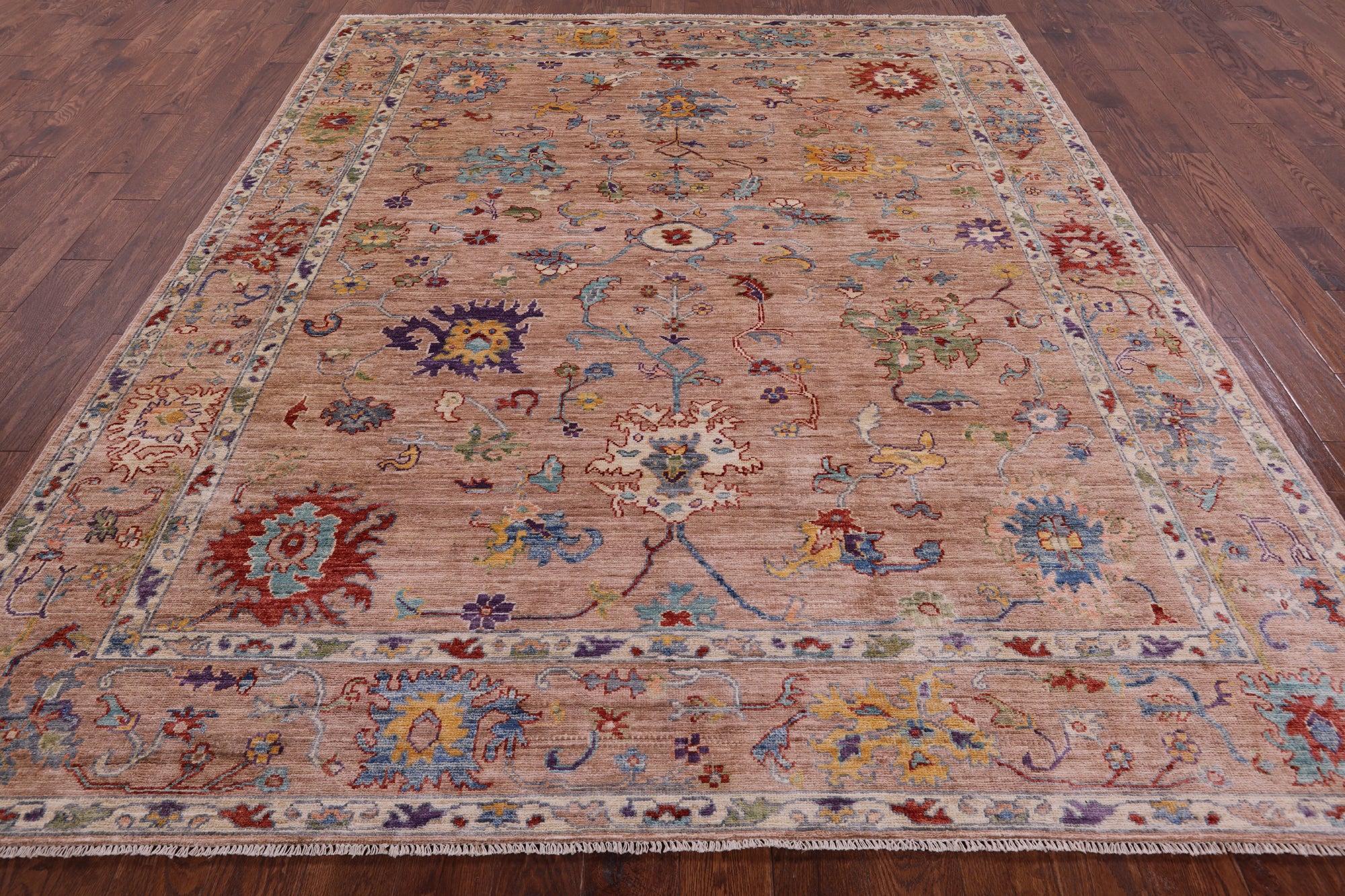 Turkish Oushak Hand Knotted Wool Rug - 8' 0" X 9' 9" - Golden Nile