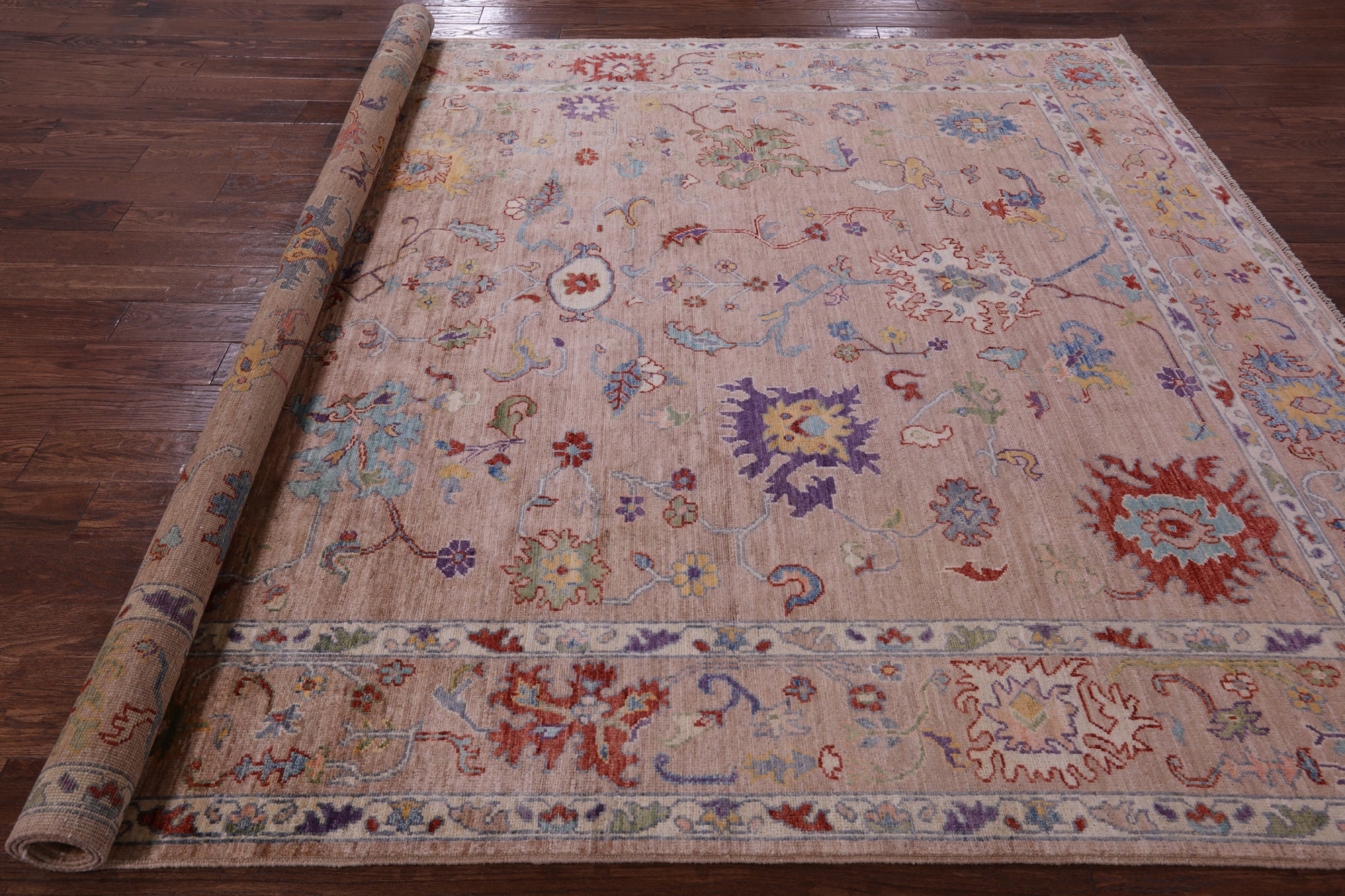 Turkish Oushak Hand Knotted Wool Rug - 8' 0" X 9' 9" - Golden Nile