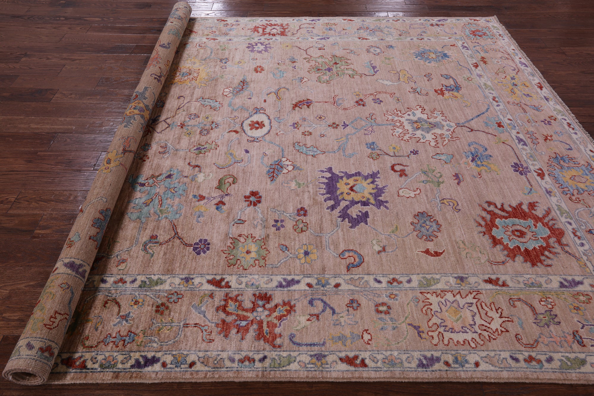 Turkish Oushak Hand Knotted Wool Rug - 8' 0" X 9' 9" - Golden Nile