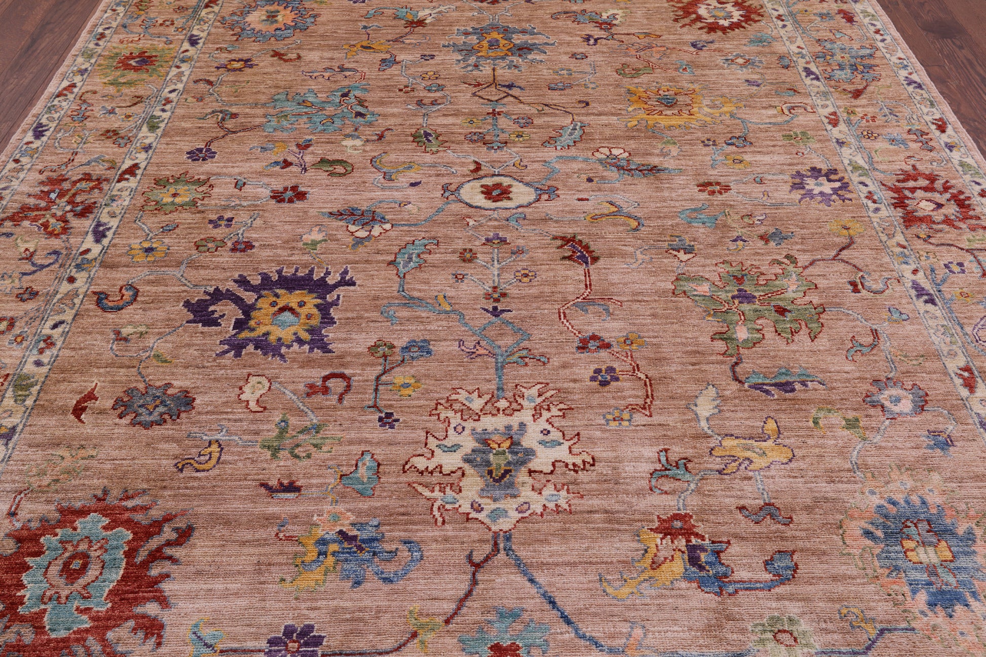 Turkish Oushak Hand Knotted Wool Rug - 8' 0" X 9' 9" - Golden Nile