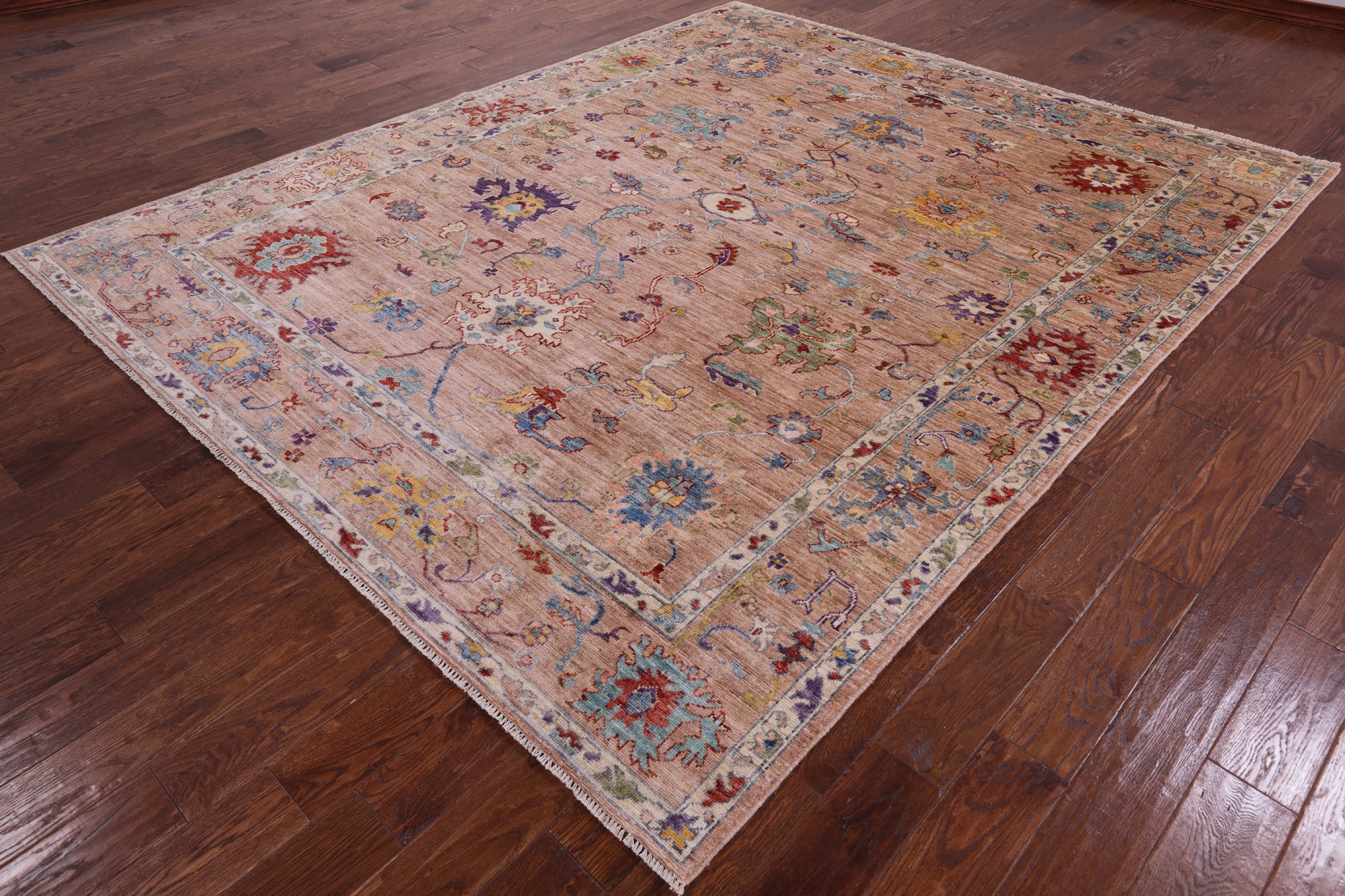 Turkish Oushak Hand Knotted Wool Rug - 8' 0" X 9' 9" - Golden Nile