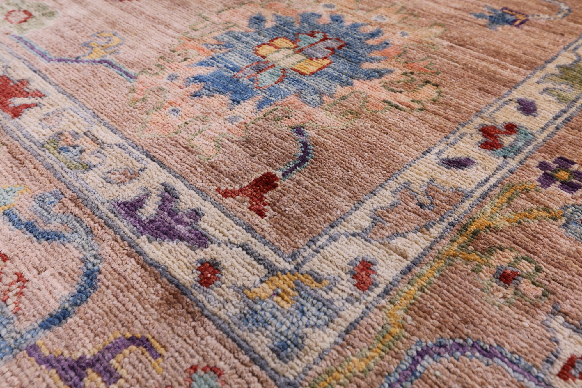 Turkish Oushak Hand Knotted Wool Rug - 8' 0" X 9' 9" - Golden Nile