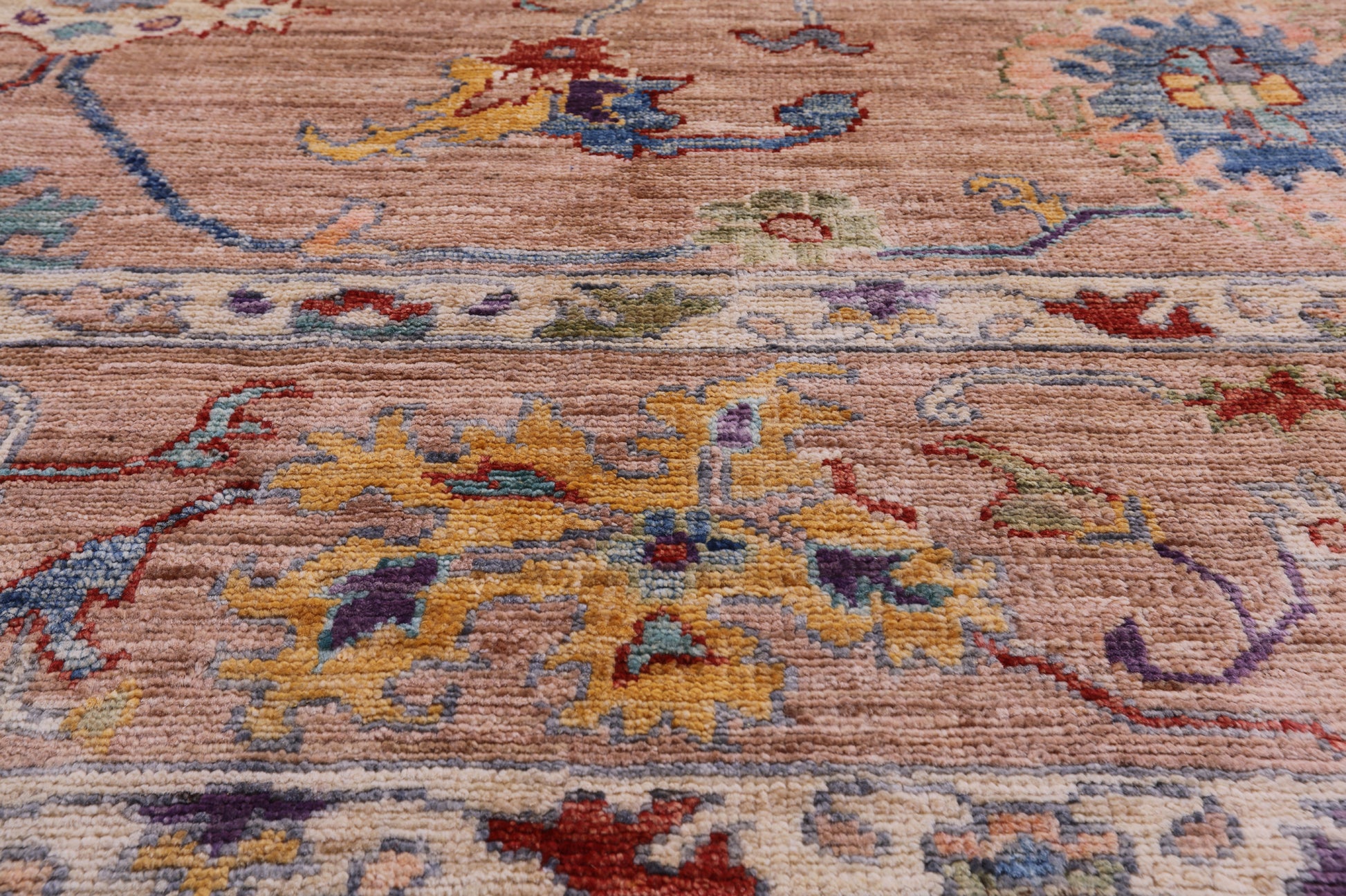 Turkish Oushak Hand Knotted Wool Rug - 8' 0" X 9' 9" - Golden Nile