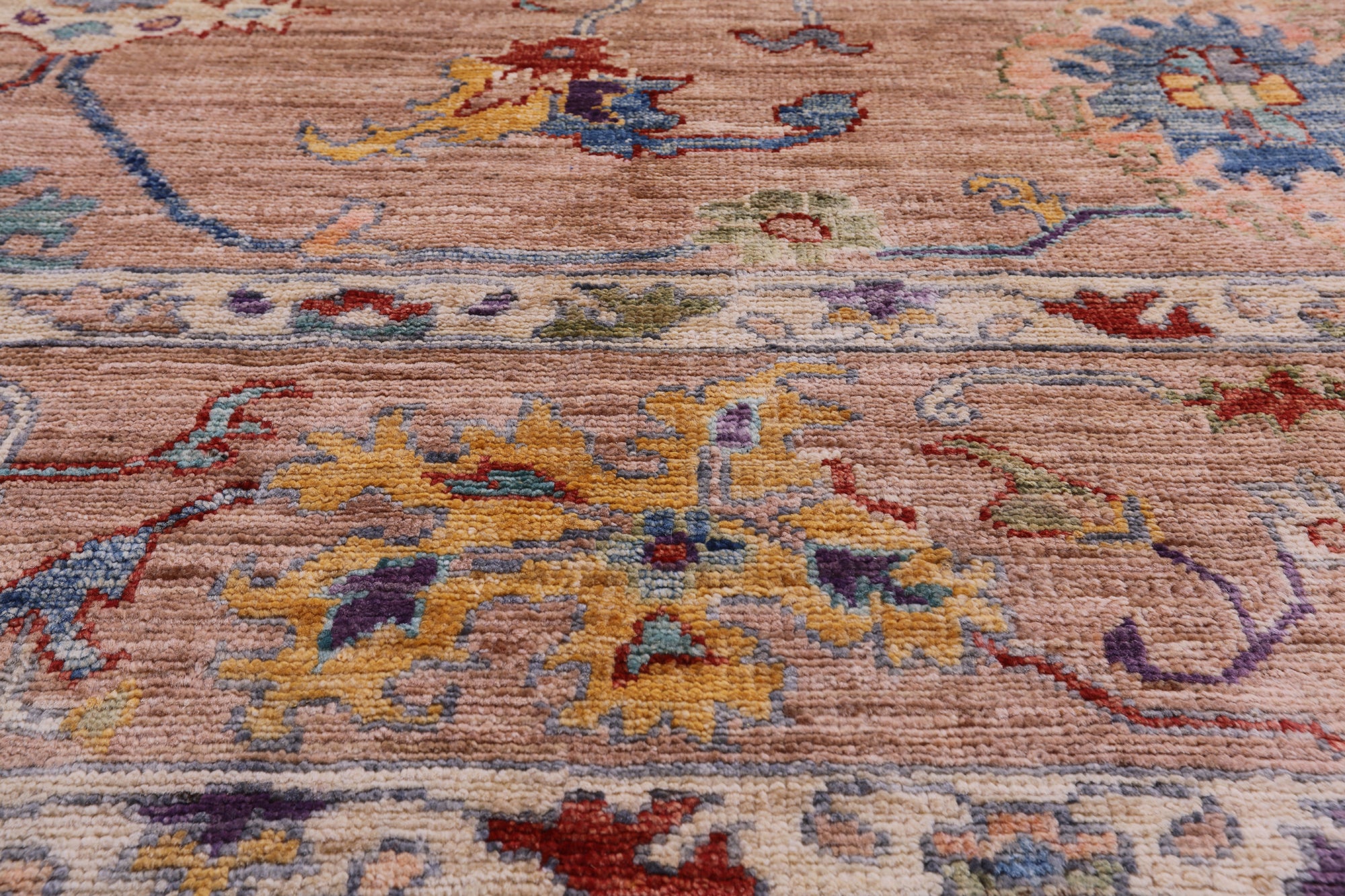 Turkish Oushak Hand Knotted Wool Rug - 8' 0" X 9' 9" - Golden Nile