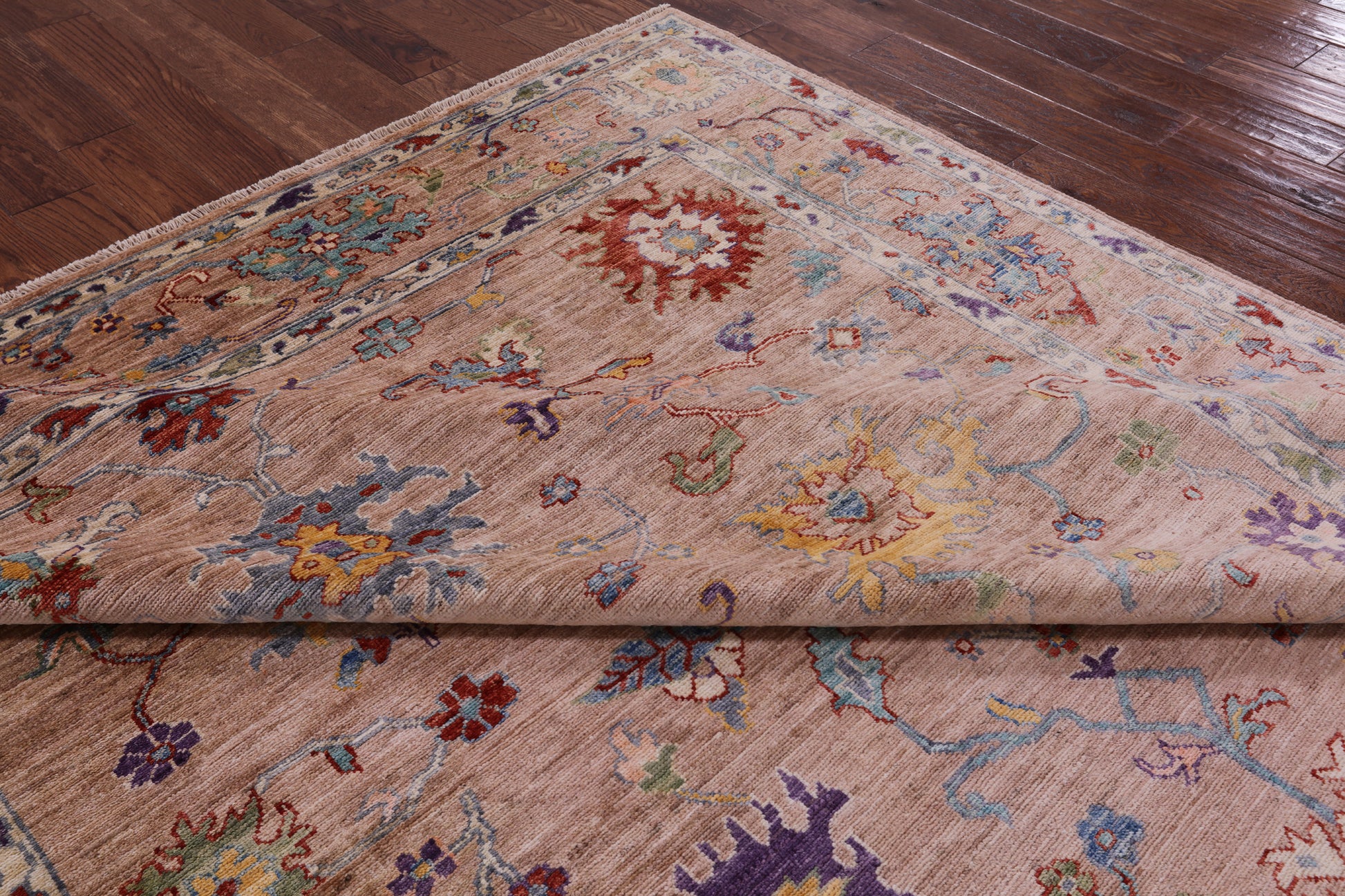 Turkish Oushak Hand Knotted Wool Rug - 8' 0" X 9' 9" - Golden Nile