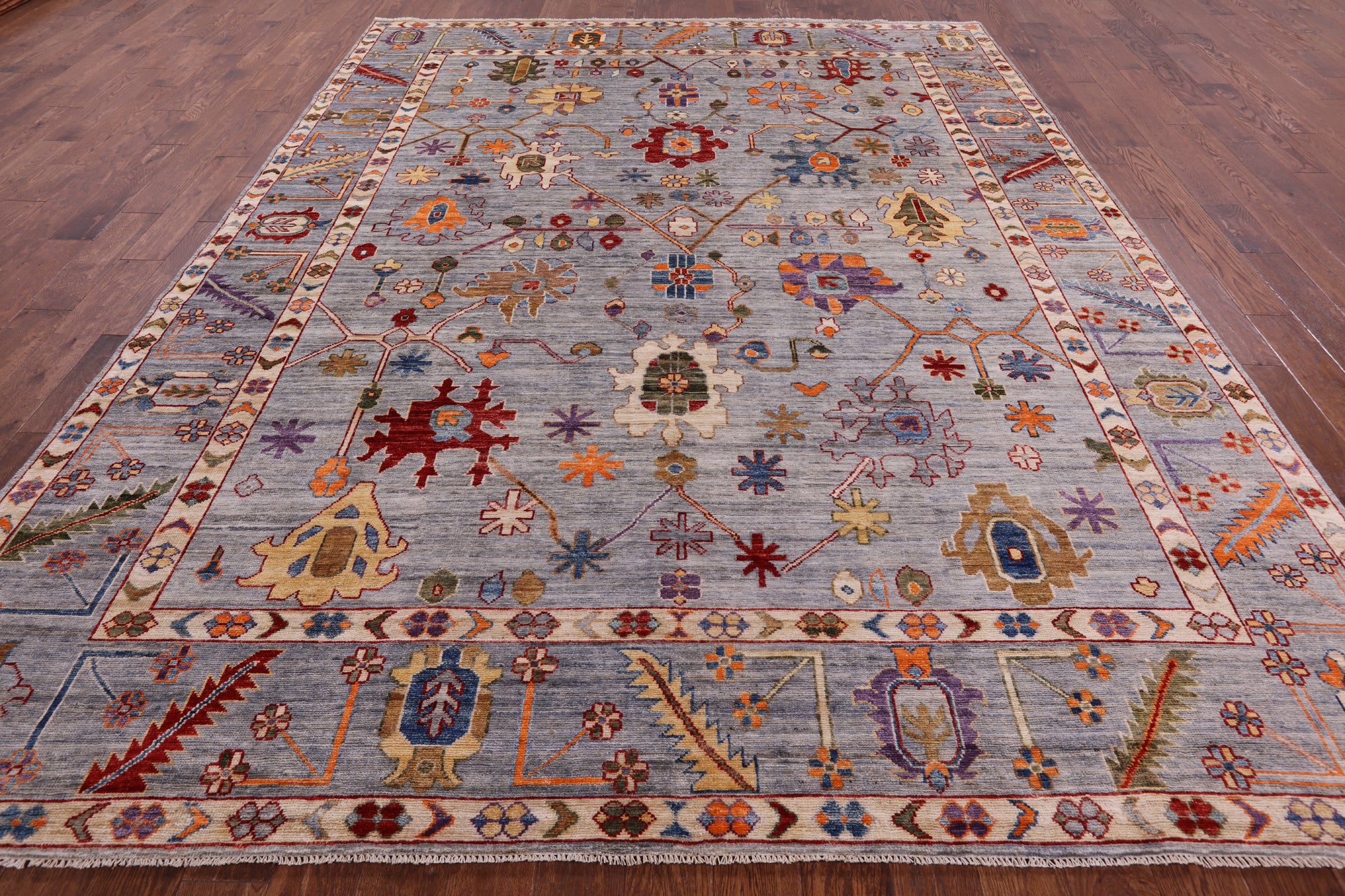Turkish Oushak Hand Knotted Wool Rug - 9' 0" X 11' 9" - Golden Nile