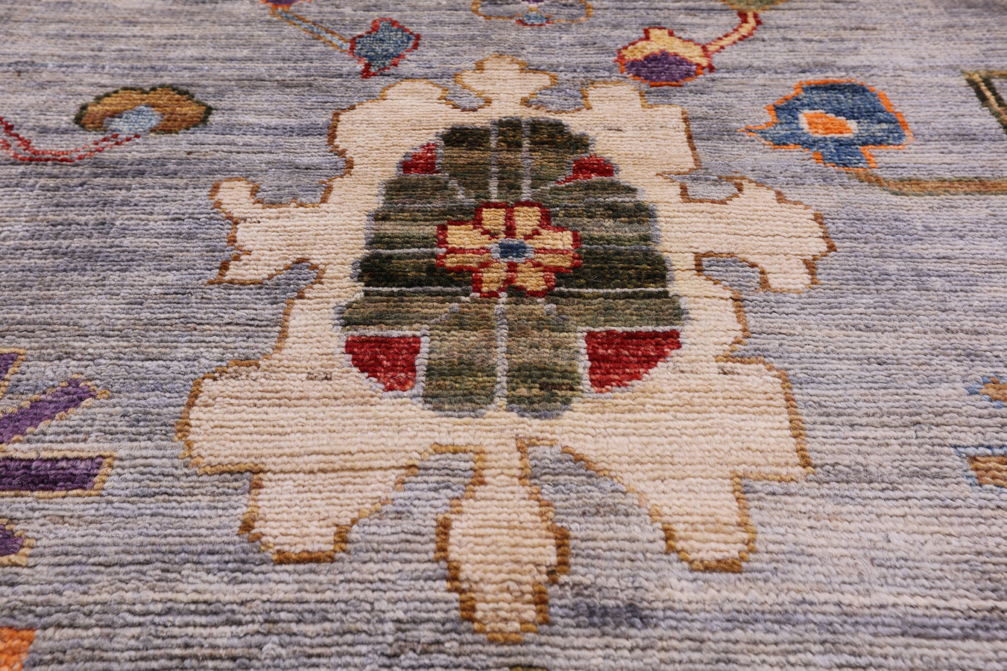 Turkish Oushak Hand Knotted Wool Rug - 9' 0" X 11' 9" - Golden Nile
