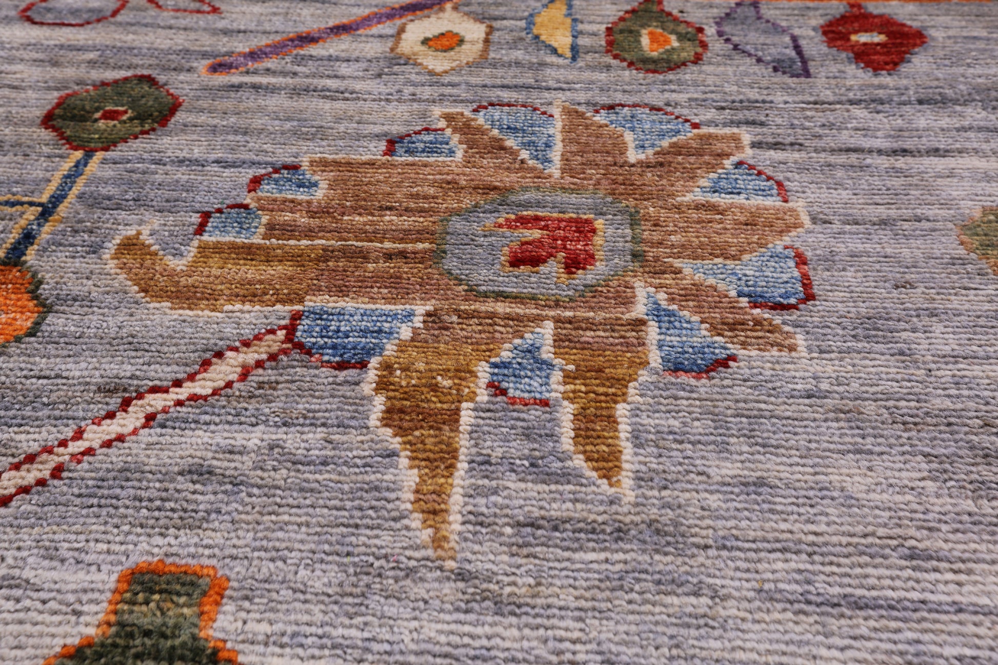Turkish Oushak Hand Knotted Wool Rug - 9' 0" X 11' 9" - Golden Nile