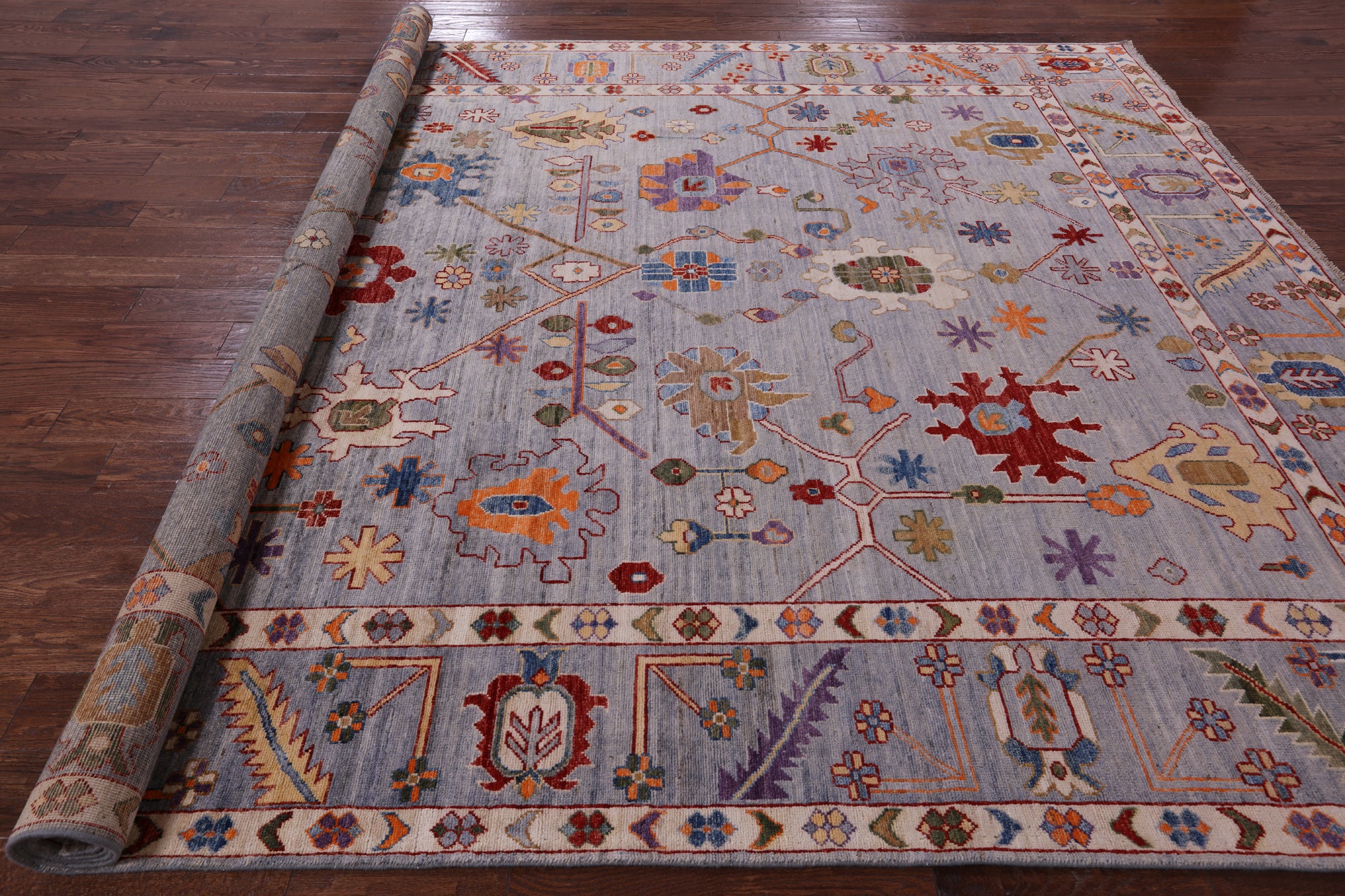 Turkish Oushak Hand Knotted Wool Rug - 9' 0" X 11' 9" - Golden Nile