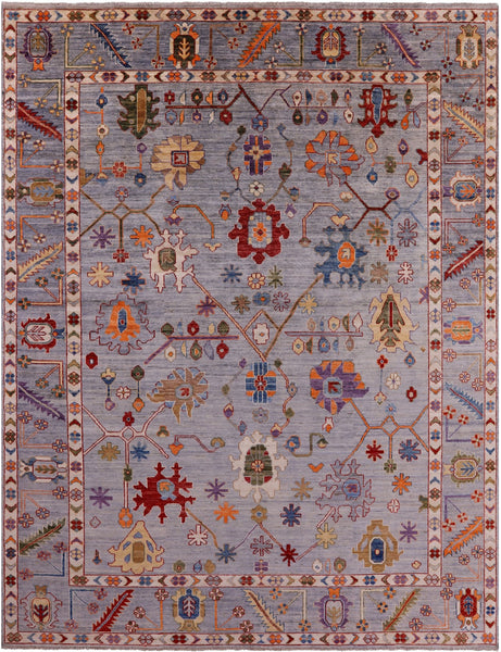 Turkish Oushak Hand Knotted Wool Rug - 9' 0" X 11' 9" - Golden Nile