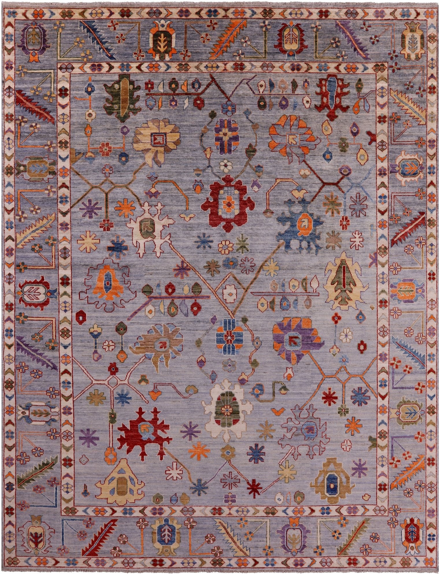 Turkish Oushak Hand Knotted Wool Rug - 9' 0" X 11' 9" - Golden Nile