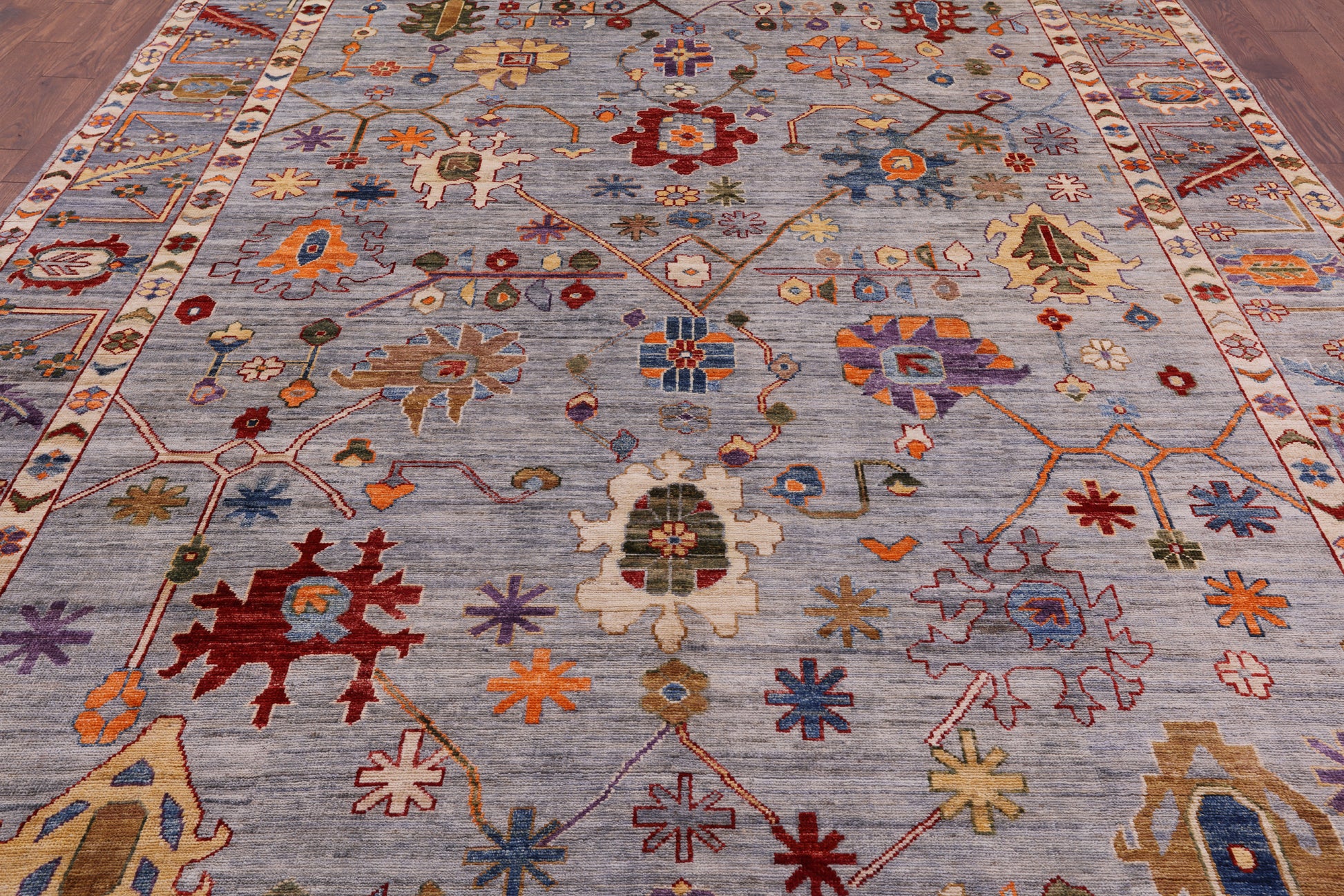 Turkish Oushak Hand Knotted Wool Rug - 9' 0" X 11' 9" - Golden Nile