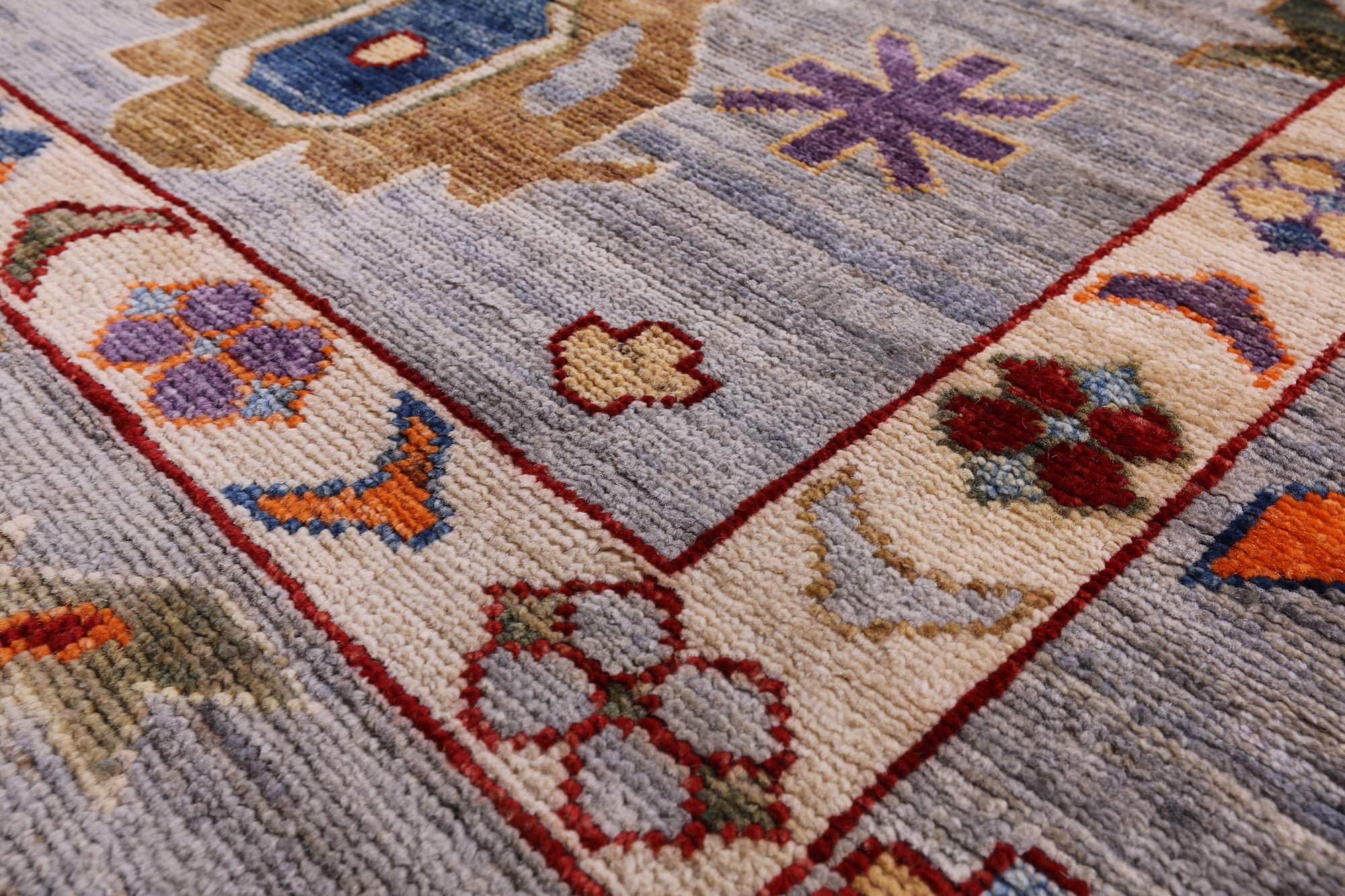Turkish Oushak Hand Knotted Wool Rug - 9' 0" X 11' 9" - Golden Nile