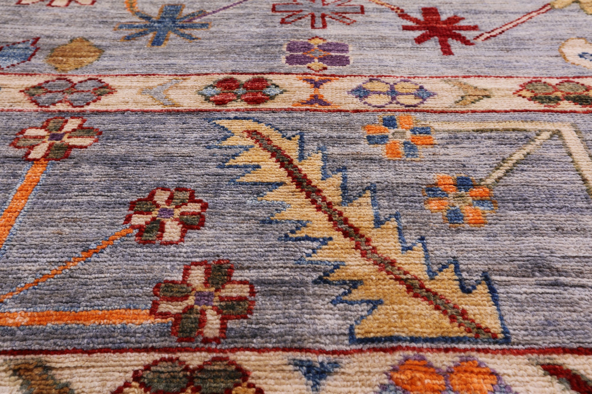 Turkish Oushak Hand Knotted Wool Rug - 9' 0" X 11' 9" - Golden Nile