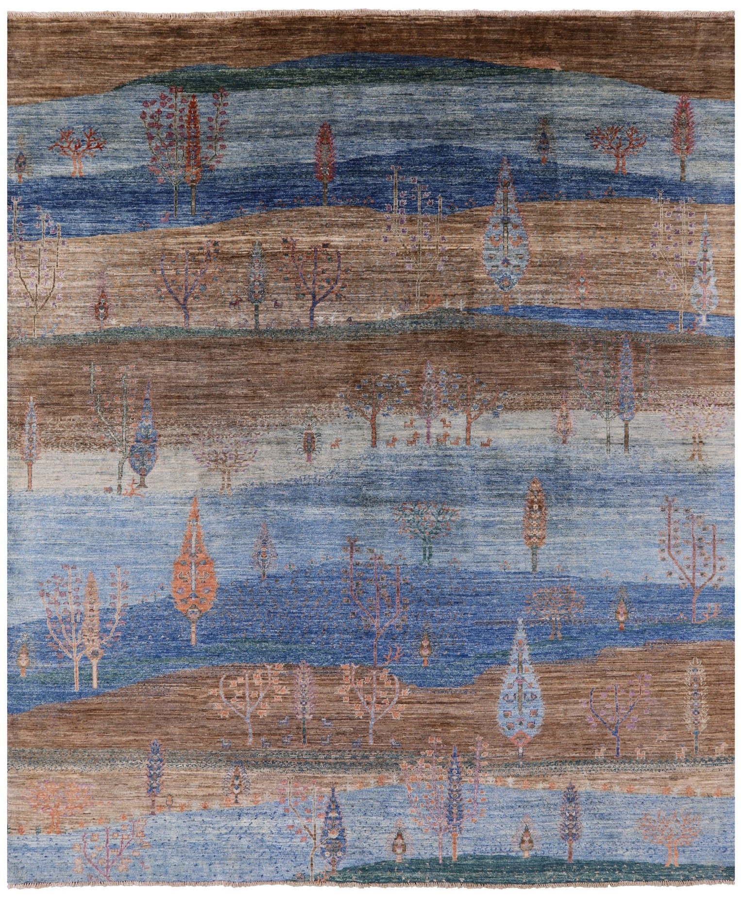 Tribal Persian Gabbeh Handmade Wool Rug - 8' 1" X 9' 3" - Golden Nile