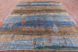 Tribal Persian Gabbeh Handmade Wool Rug - 8' 1" X 9' 3" - Golden Nile