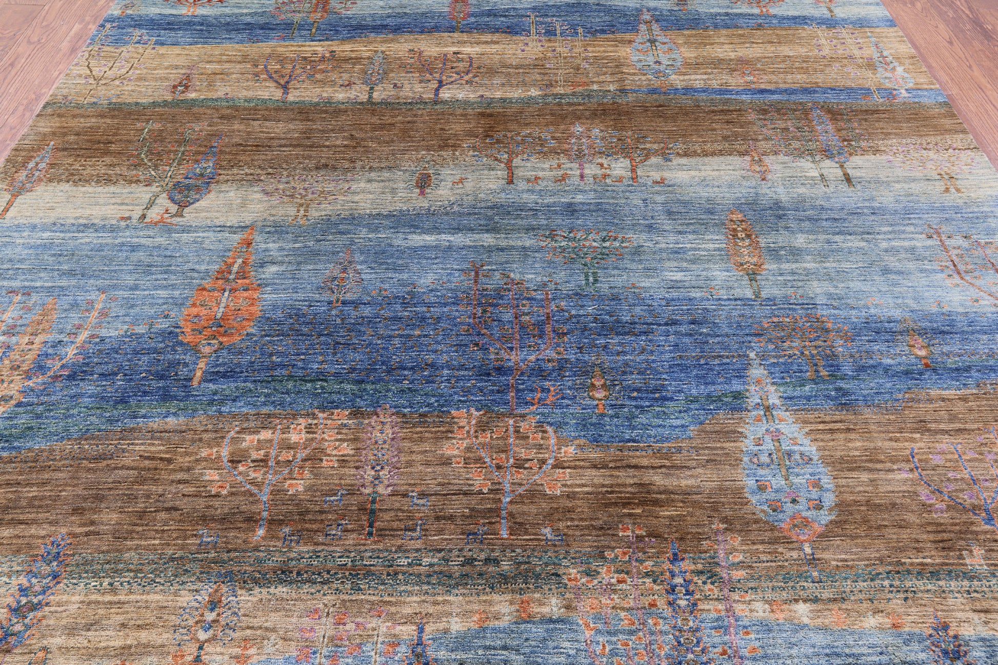 Tribal Persian Gabbeh Handmade Wool Rug - 8' 1" X 9' 3" - Golden Nile