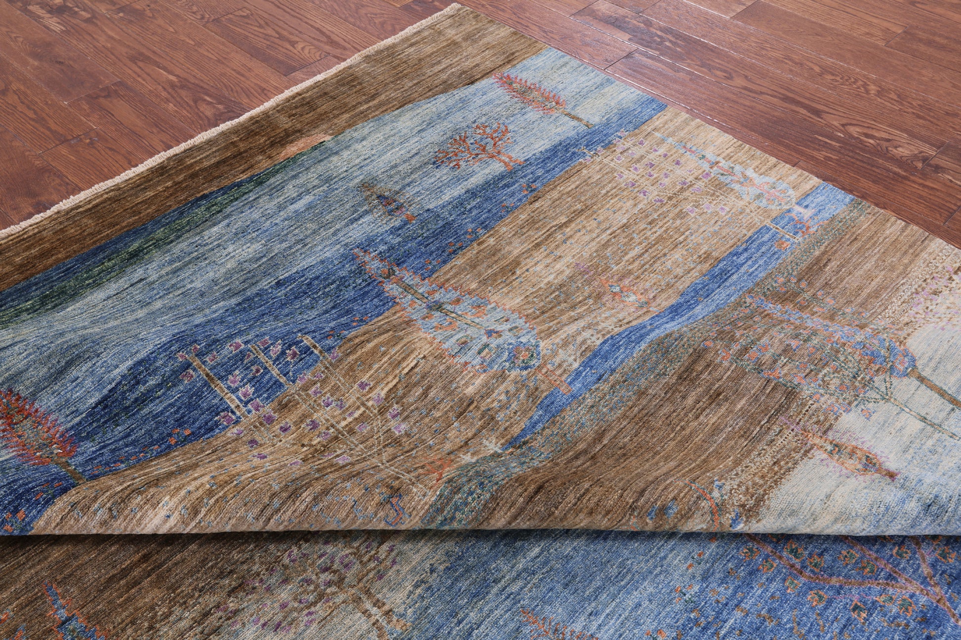 Tribal Persian Gabbeh Handmade Wool Rug - 8' 1" X 9' 3" - Golden Nile