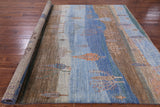 Tribal Persian Gabbeh Handmade Wool Rug - 8' 1" X 9' 3" - Golden Nile