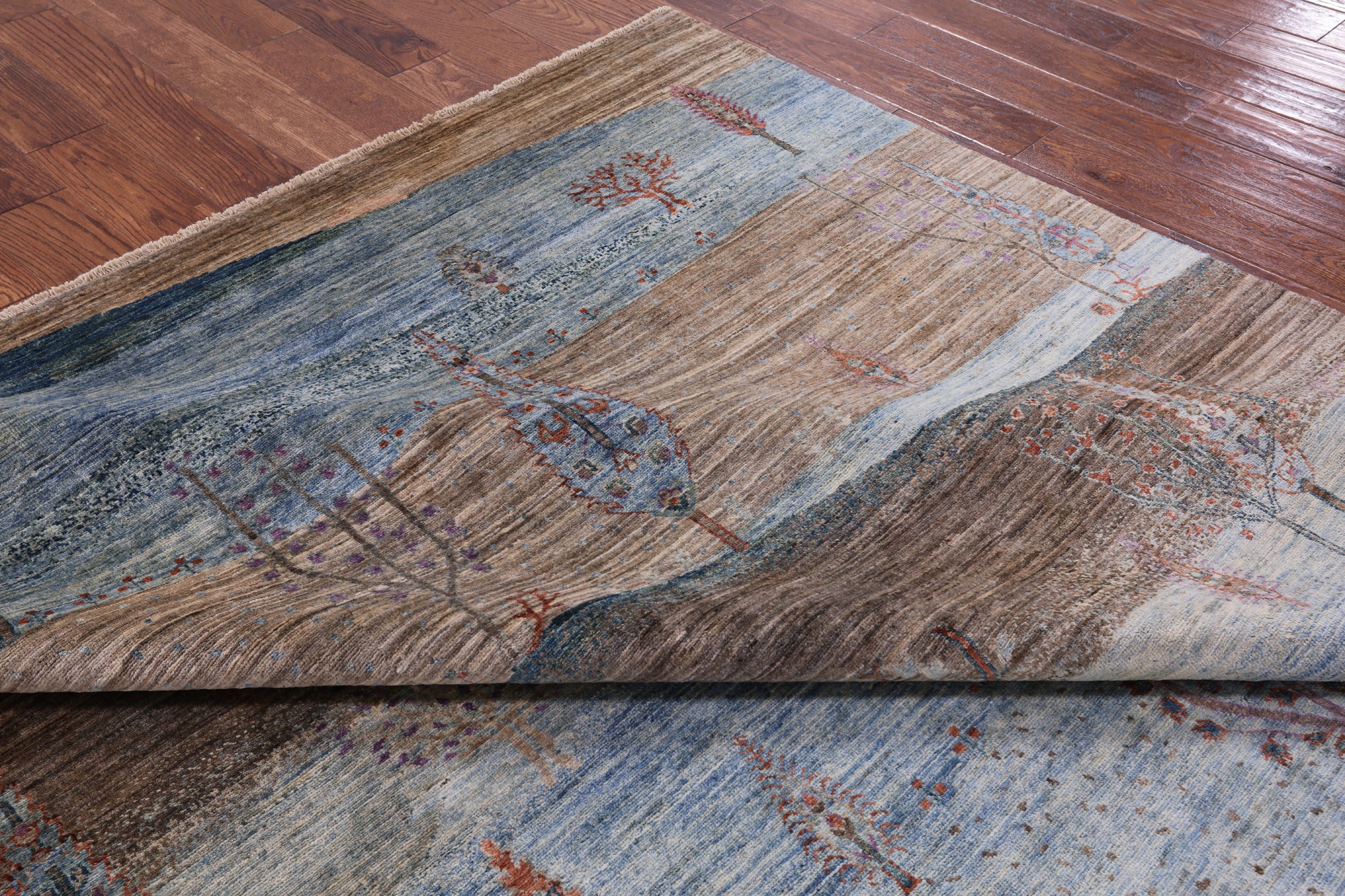 Tribal Persian Gabbeh Hand Knotted Wool Rug - 8' 0" X 9' 8" - Golden Nile