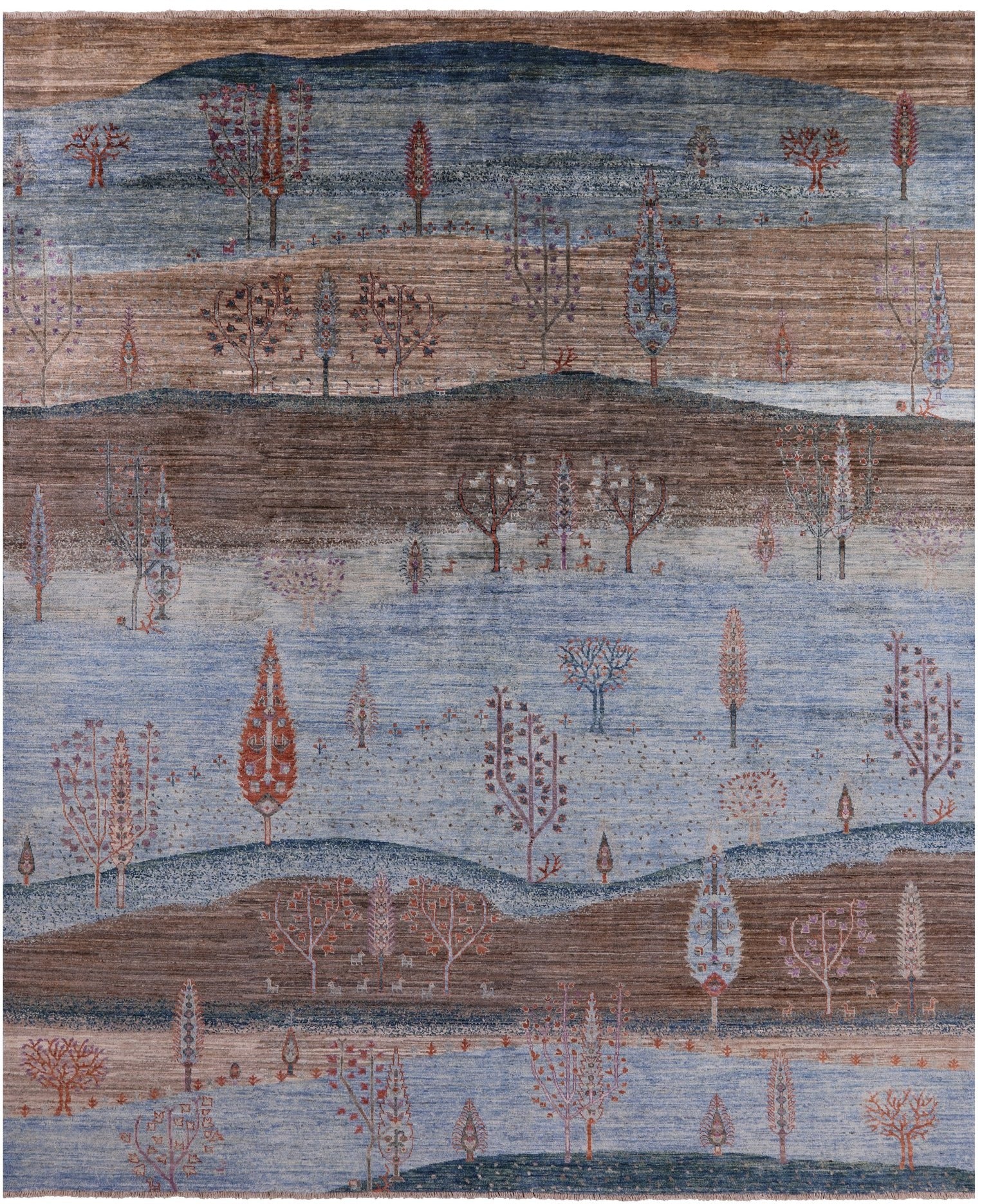 Tribal Persian Gabbeh Hand Knotted Wool Rug - 8' 0" X 9' 8" - Golden Nile