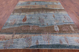 Tribal Persian Gabbeh Hand Knotted Wool Rug - 8' 0" X 9' 8" - Golden Nile