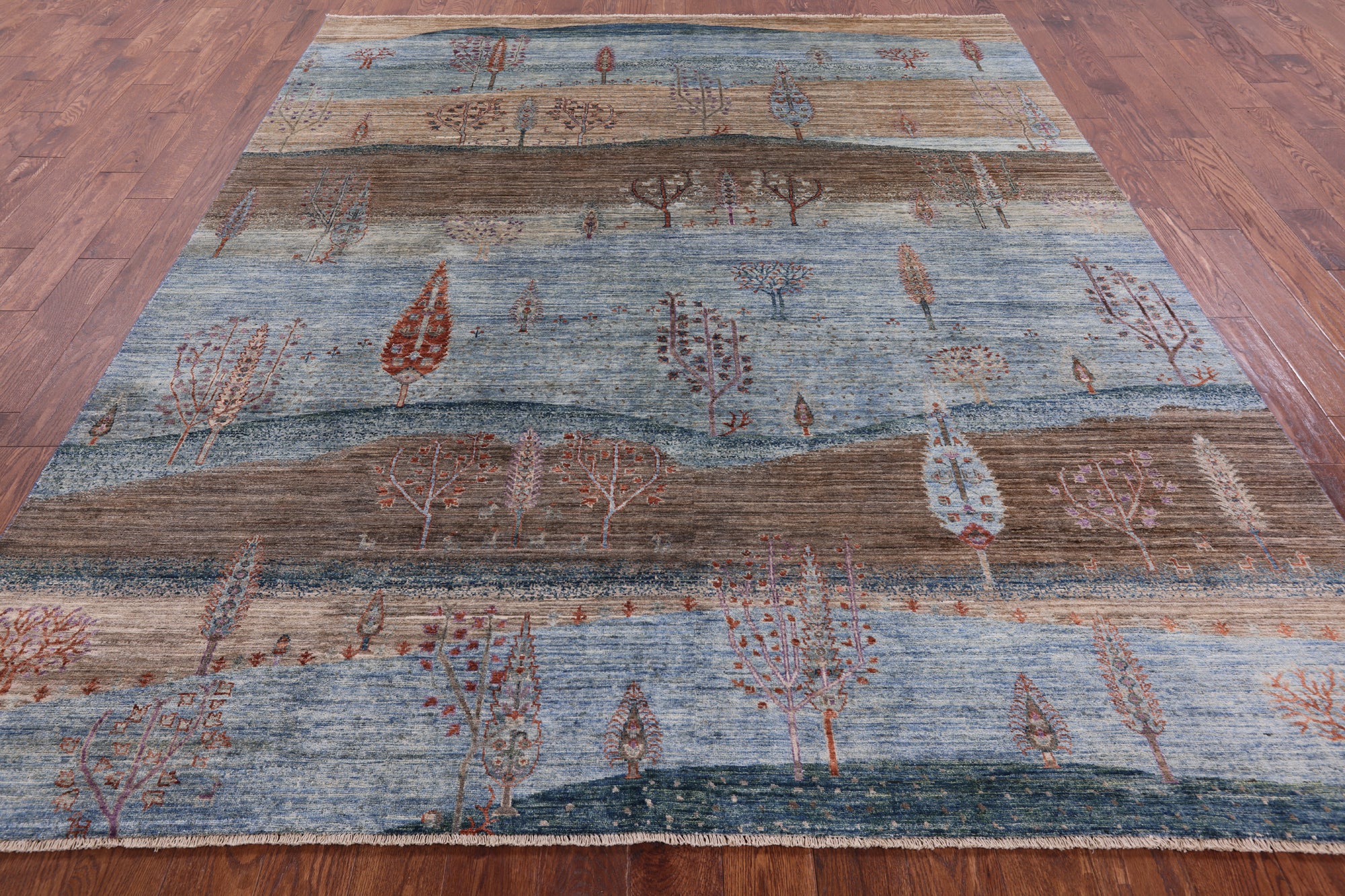 Tribal Persian Gabbeh Hand Knotted Wool Rug - 8' 0" X 9' 8" - Golden Nile