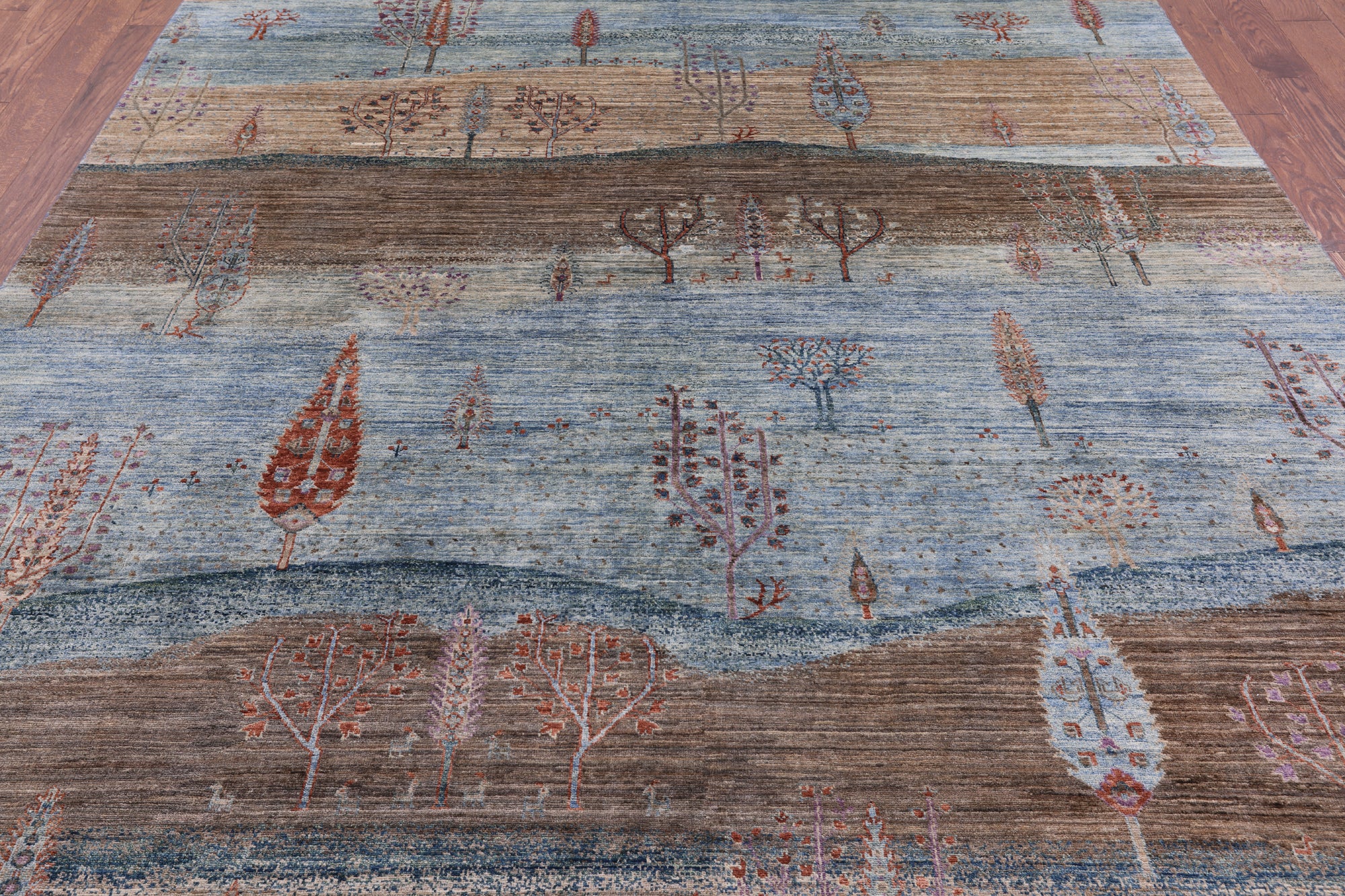Tribal Persian Gabbeh Hand Knotted Wool Rug - 8' 0" X 9' 8" - Golden Nile