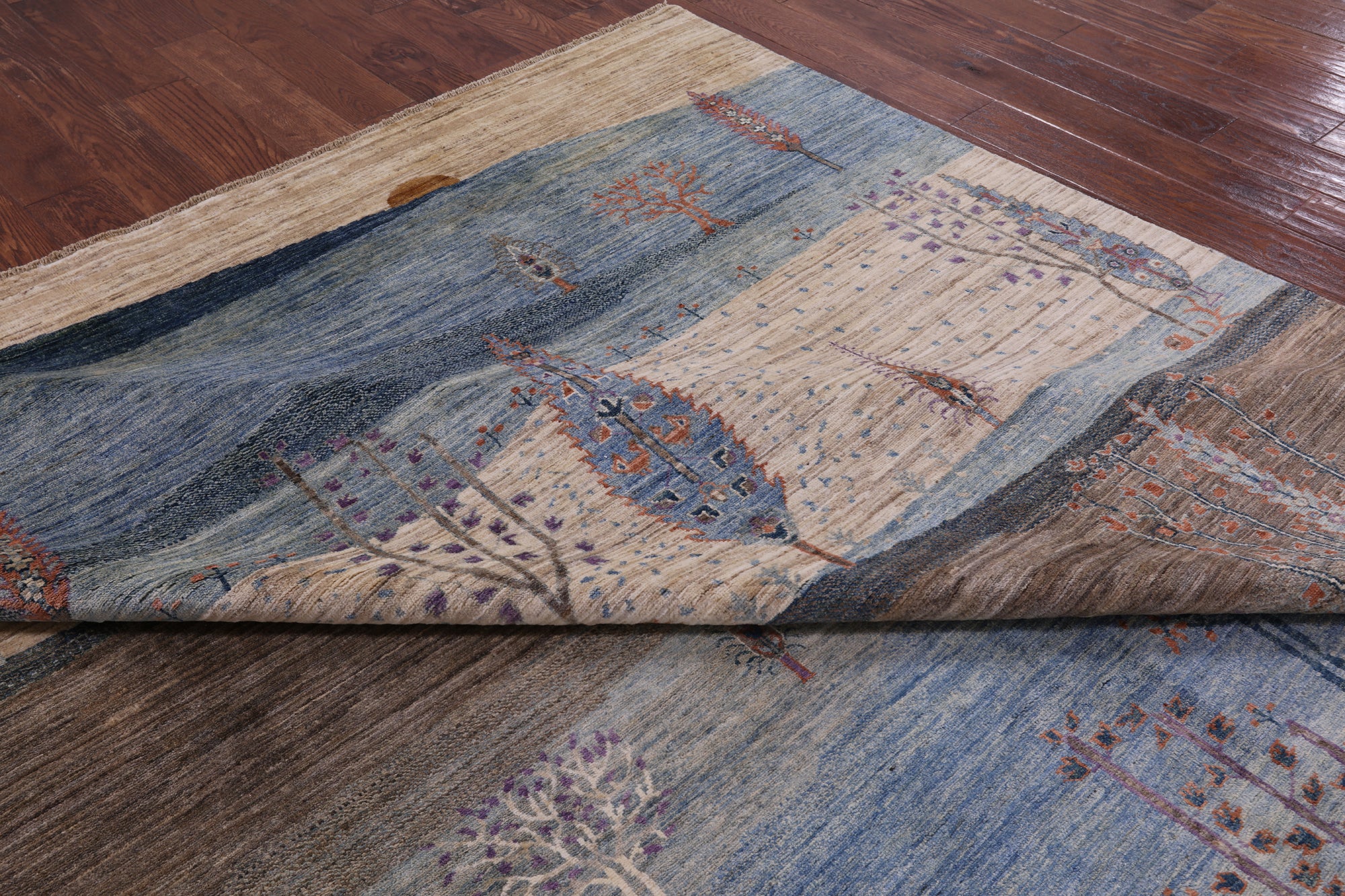 Tribal Persian Gabbeh Hand Knotted Wool Rug - 8' 10" X 11' 10" - Golden Nile