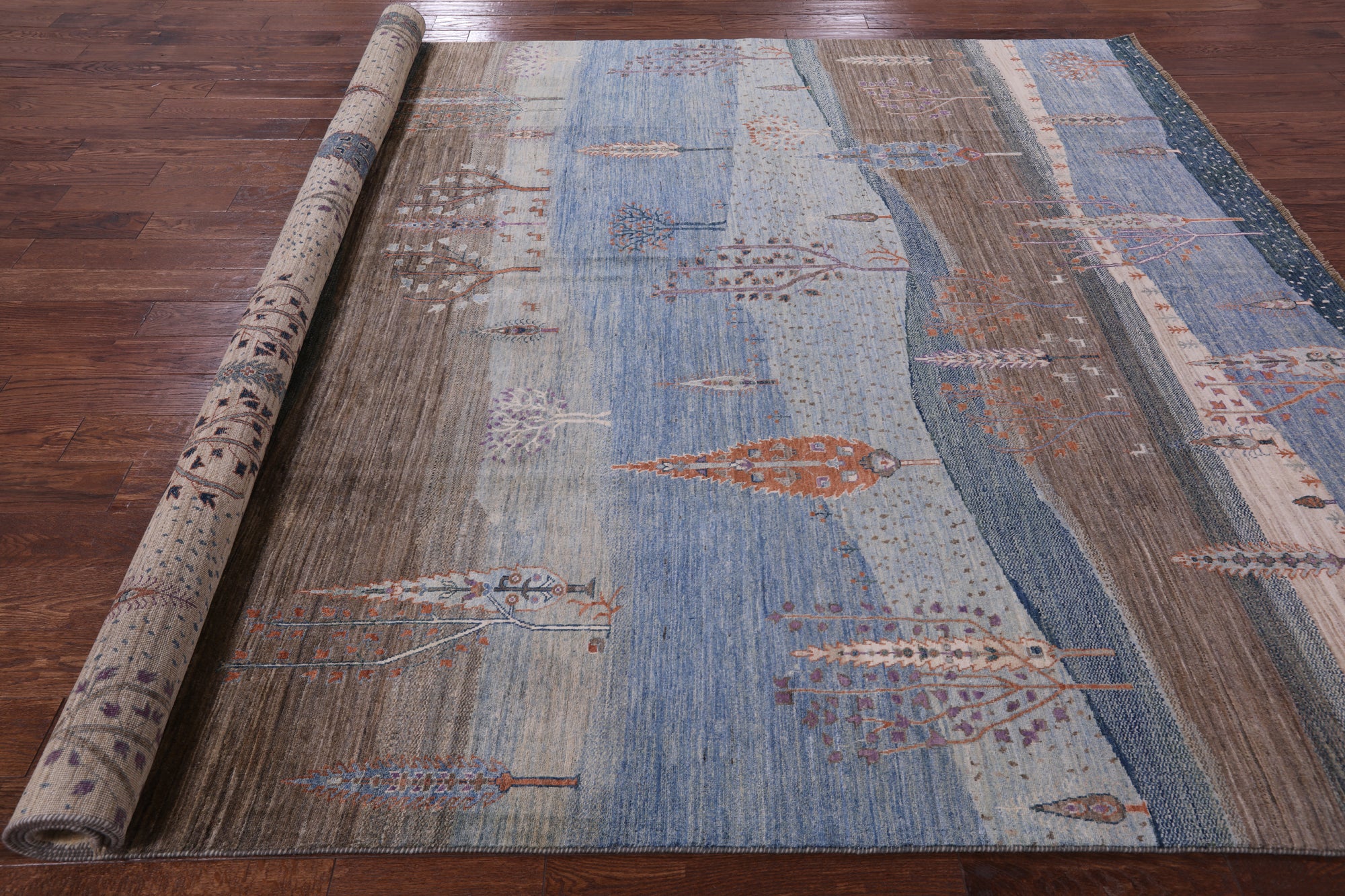 Tribal Persian Gabbeh Hand Knotted Wool Rug - 8' 10" X 11' 10" - Golden Nile