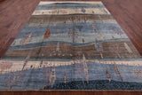 Tribal Persian Gabbeh Hand Knotted Wool Rug - 8' 10" X 11' 10" - Golden Nile