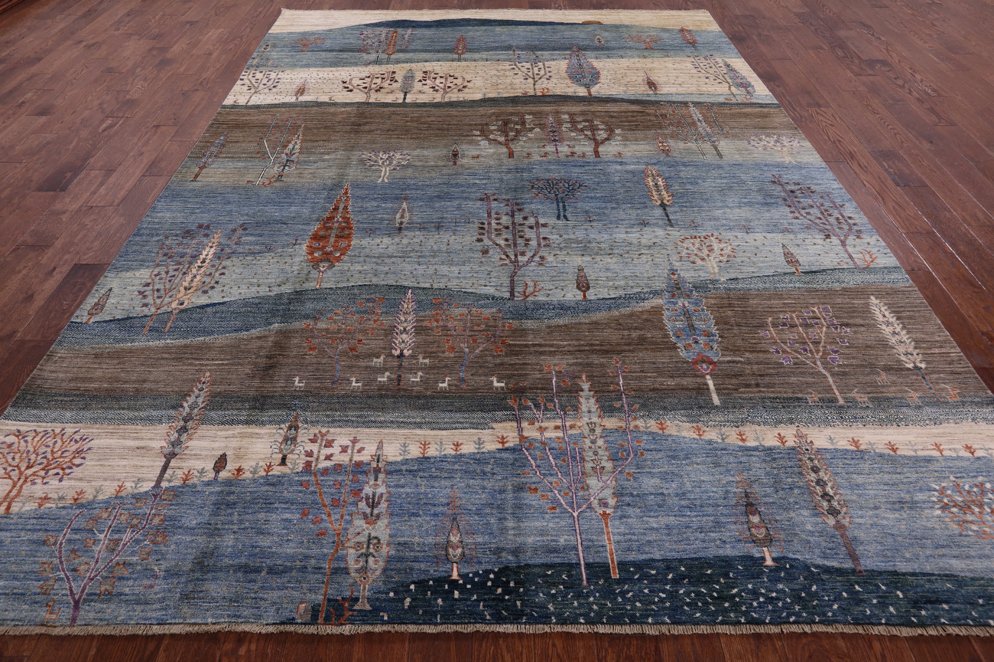 Tribal Persian Gabbeh Hand Knotted Wool Rug - 8' 10" X 11' 10" - Golden Nile