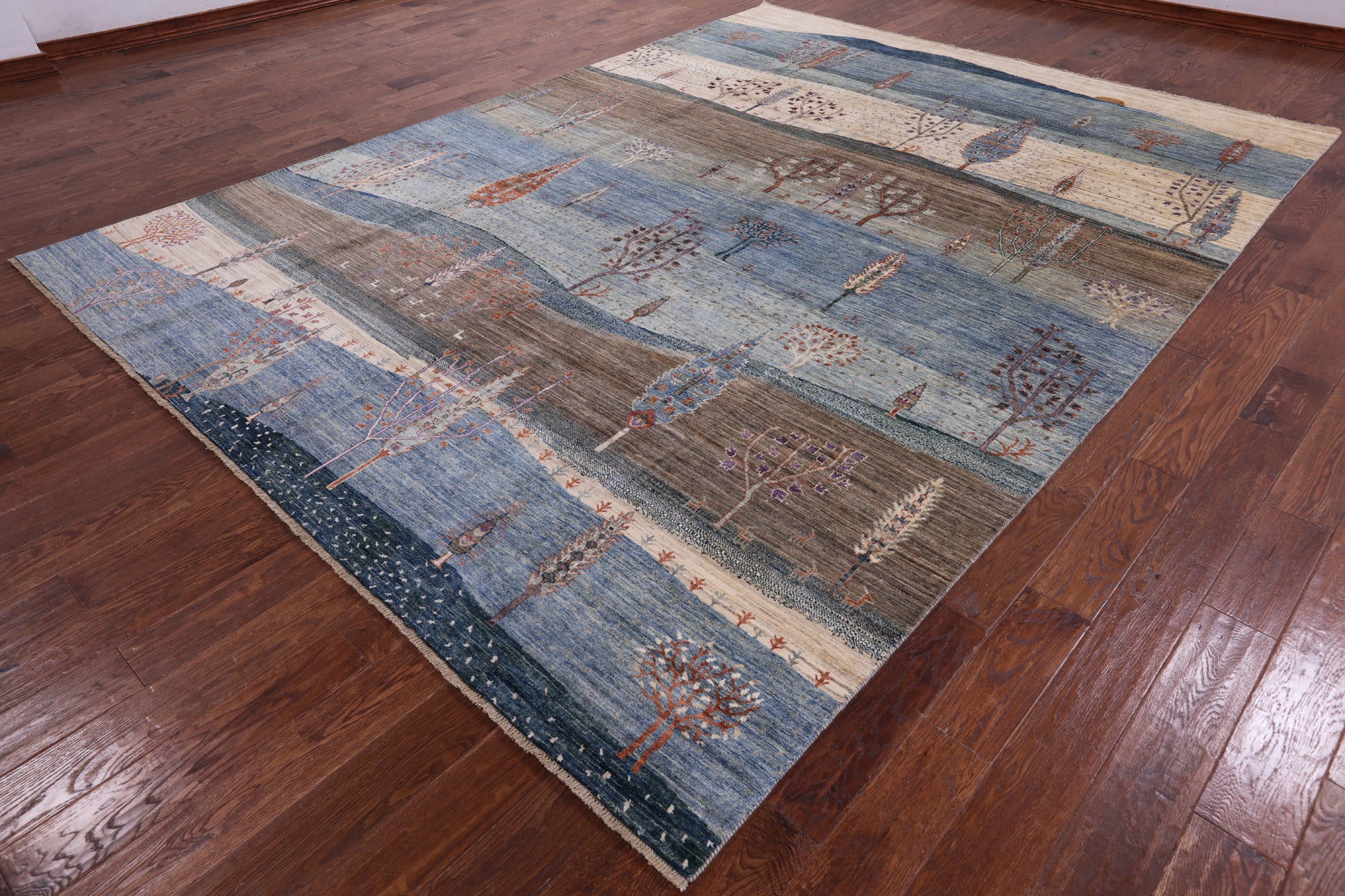 Tribal Persian Gabbeh Hand Knotted Wool Rug - 8' 10" X 11' 10" - Golden Nile
