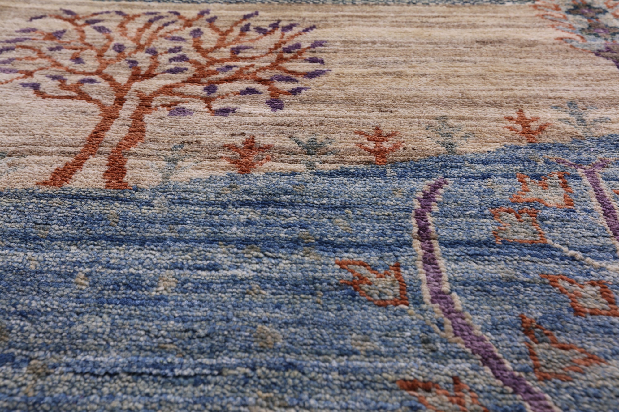 Tribal Persian Gabbeh Hand Knotted Wool Rug - 8' 10" X 11' 10" - Golden Nile