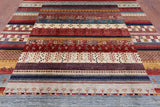 Tribal Persian Gabbeh Hand Knotted Wool Rug - 8' 0" X 9' 8" - Golden Nile