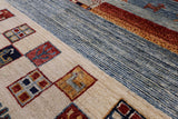 Tribal Persian Gabbeh Hand Knotted Wool Rug - 8' 0" X 9' 8" - Golden Nile