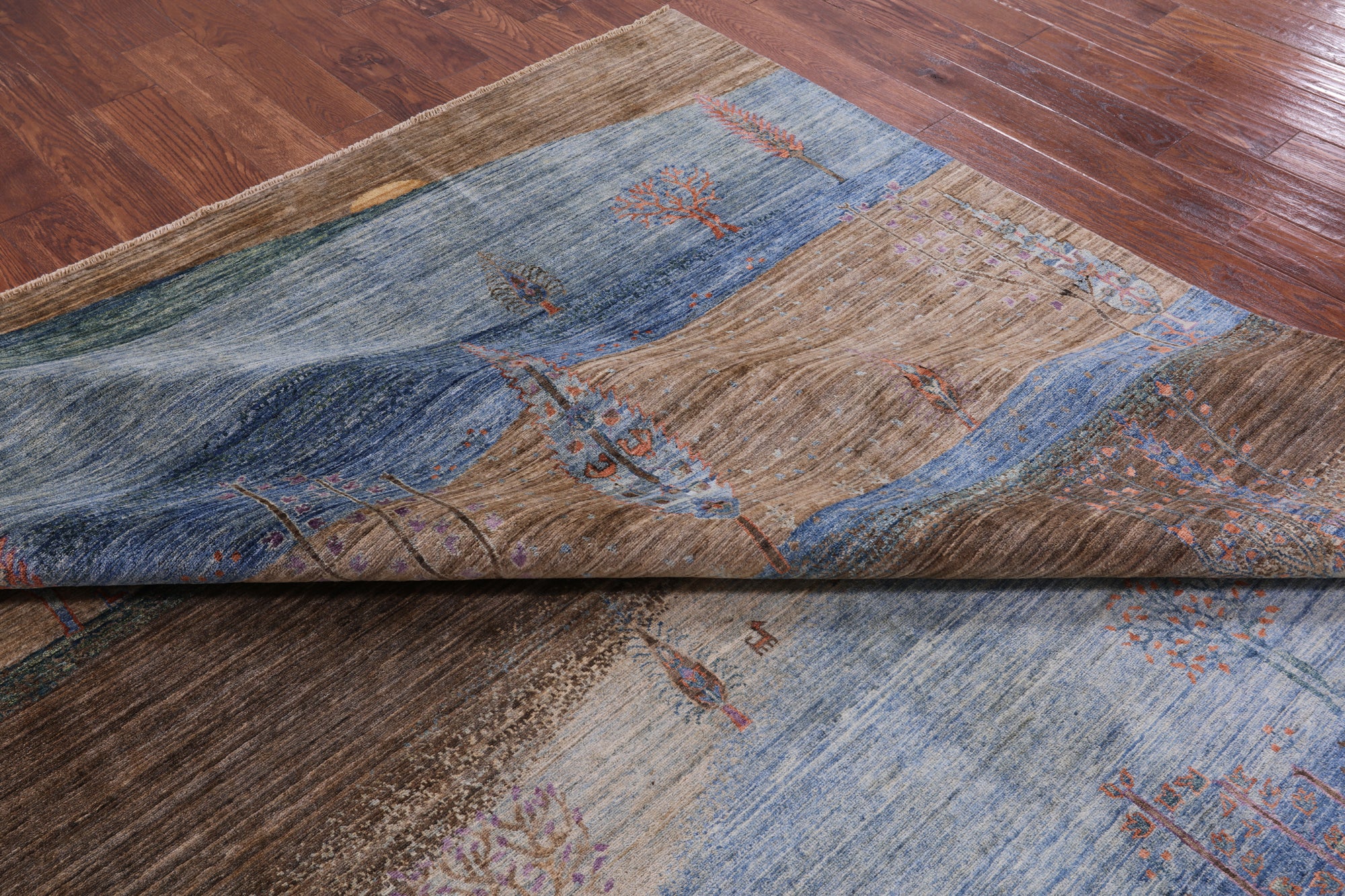 Tribal Persian Gabbeh Handmade Wool Rug - 8' 10" X 11' 10" - Golden Nile