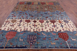 Tribal Persian Gabbeh Hand Knotted Wool Rug - 8' 0" X 9' 8" - Golden Nile