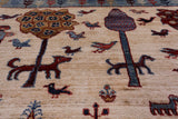 Tribal Persian Gabbeh Hand Knotted Wool Rug - 8' 0" X 9' 8" - Golden Nile