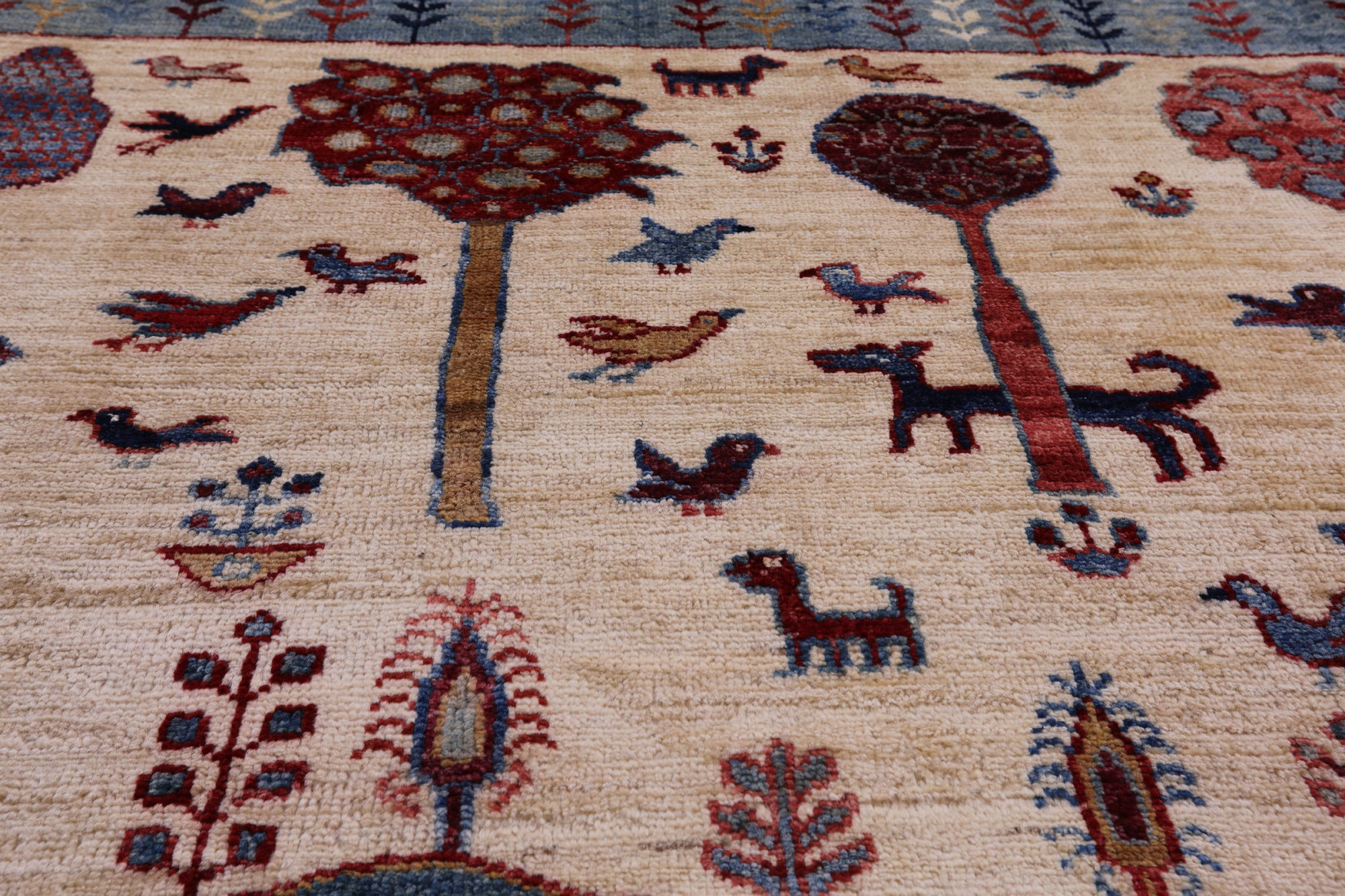Tribal Persian Gabbeh Hand Knotted Wool Rug - 8' 0" X 9' 8" - Golden Nile