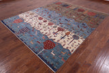 Tribal Persian Gabbeh Hand Knotted Wool Rug - 8' 0" X 9' 8" - Golden Nile