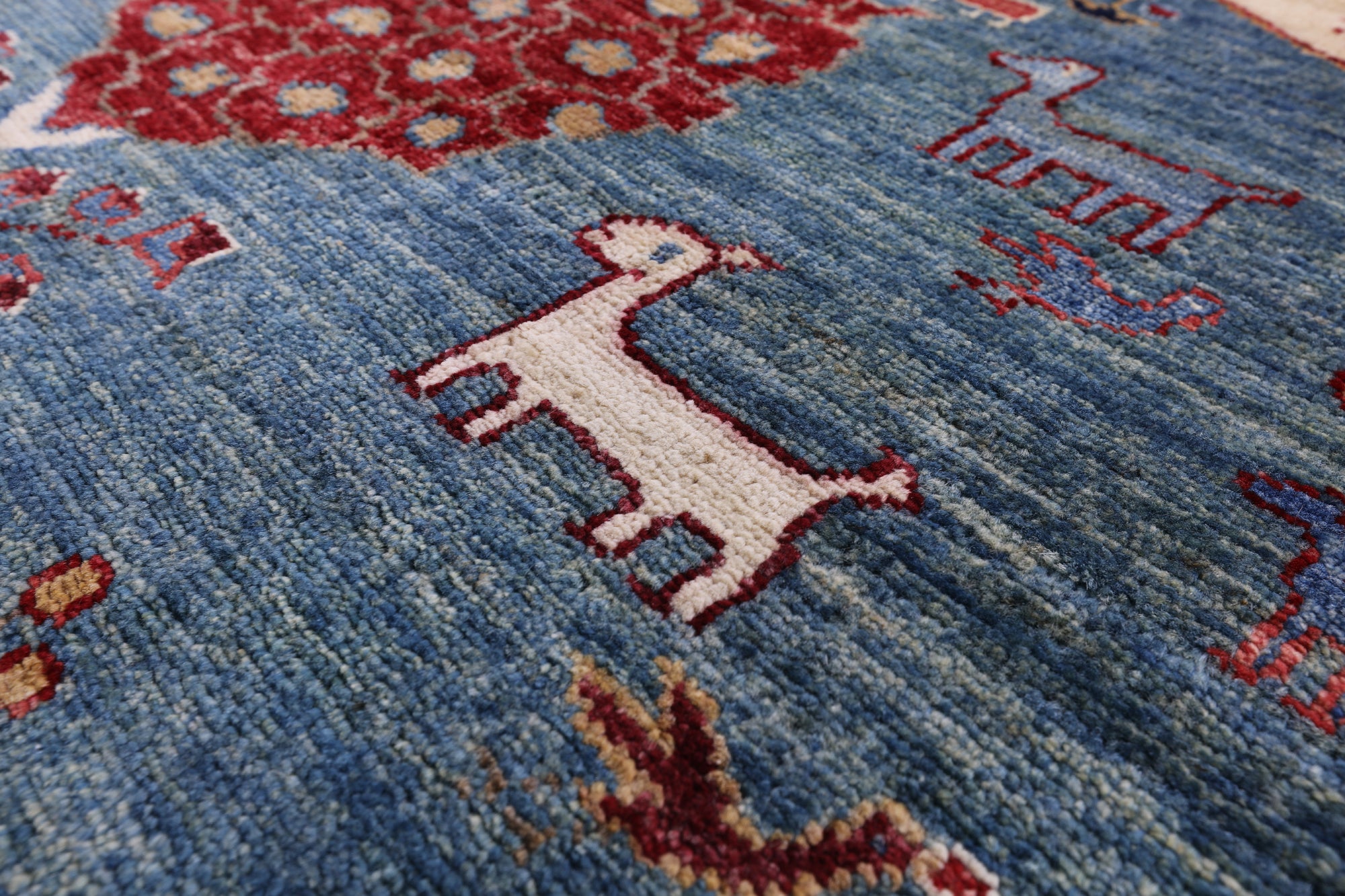 Tribal Persian Gabbeh Hand Knotted Wool Rug - 8' 0" X 9' 8" - Golden Nile