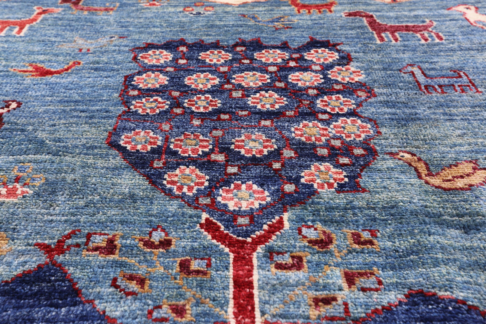Tribal Persian Gabbeh Hand Knotted Wool Rug - 8' 0" X 9' 8" - Golden Nile