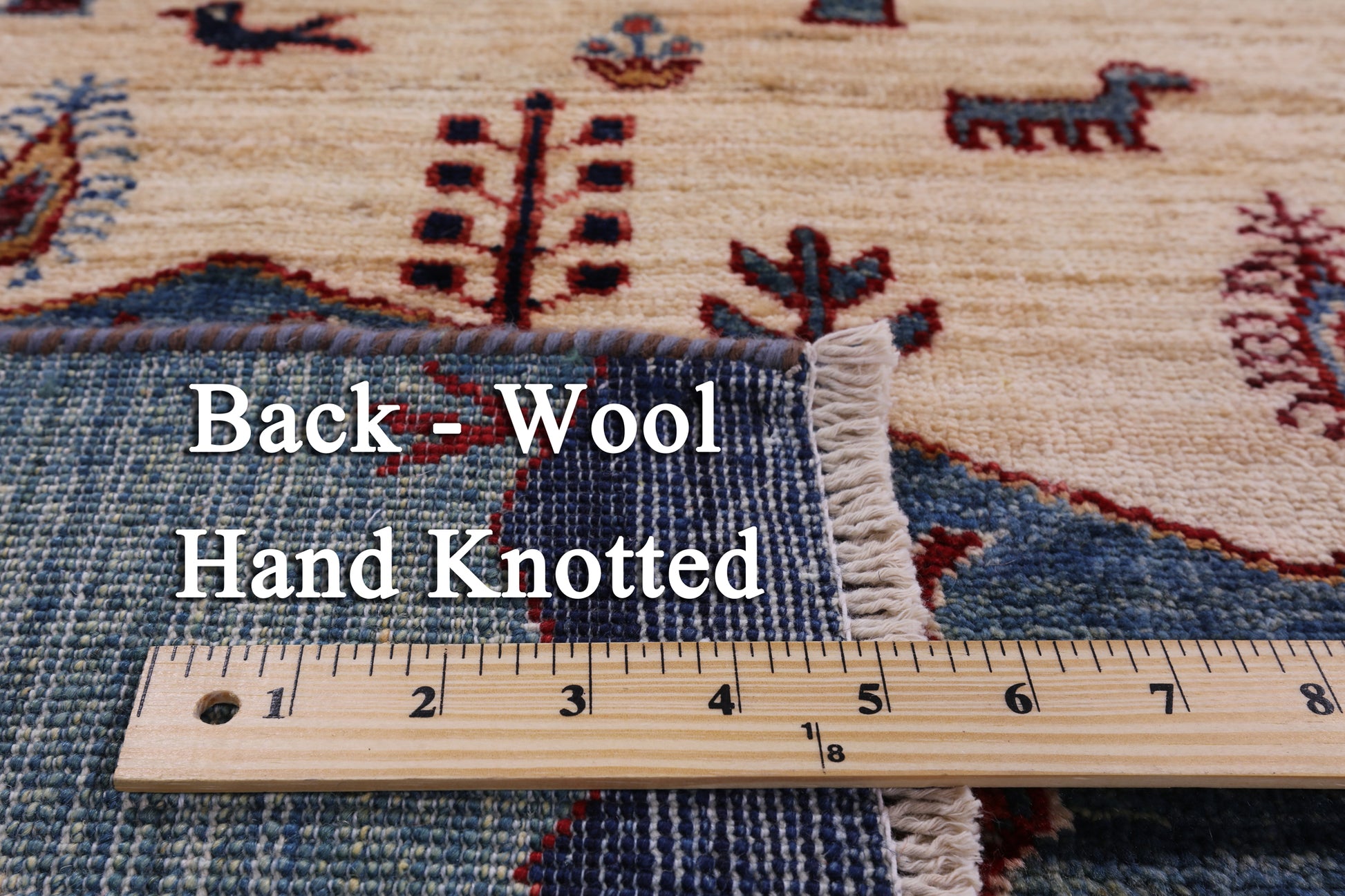 Tribal Persian Gabbeh Hand Knotted Wool Rug - 8' 0" X 9' 8" - Golden Nile