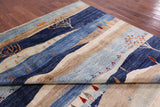Tribal Persian Gabbeh Hand Knotted Wool Rug - 9' 1" X 12' 0" - Golden Nile