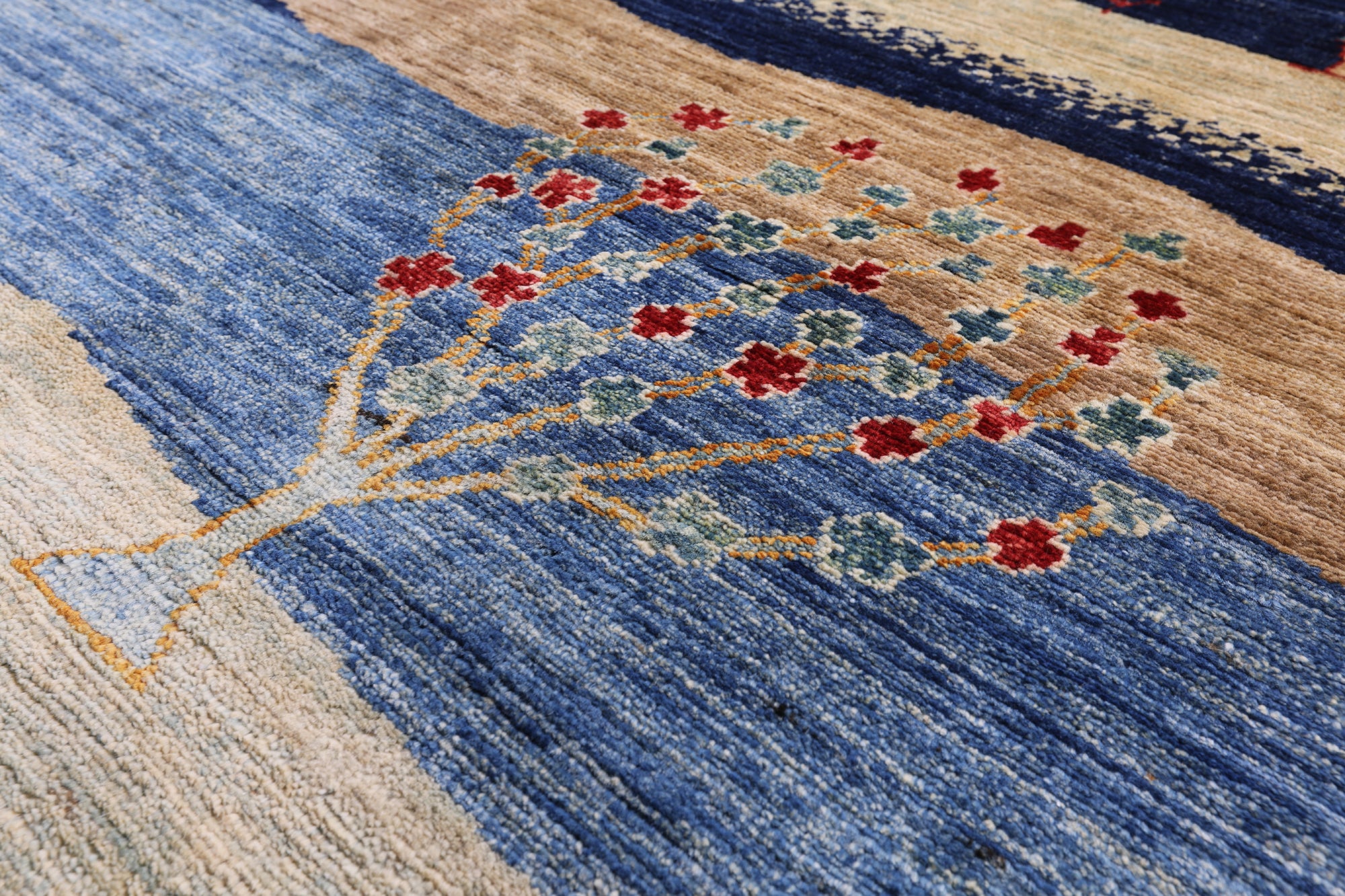 Tribal Persian Gabbeh Hand Knotted Wool Rug - 9' 1" X 12' 0" - Golden Nile