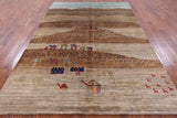 Tribal Persian Gabbeh Hand Knotted Wool Rug - 6' 5" X 9' 8" - Golden Nile