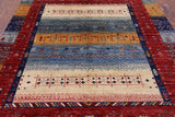 Tribal Persian Gabbeh Hand Knotted Wool Rug - 5' 9" X 7' 6" - Golden Nile