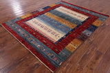 Tribal Persian Gabbeh Hand Knotted Wool Rug - 5' 9" X 7' 6" - Golden Nile